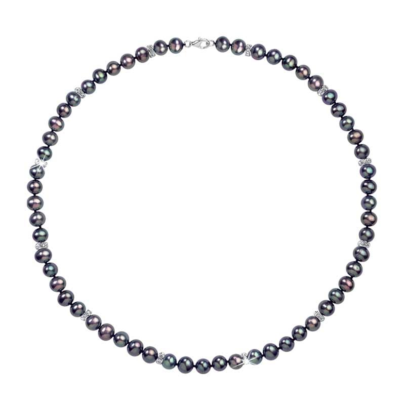 Danbury Mint Midnight Spell Black Pearl Necklace & Earrings Set for Women - Cultured Pearl Jewelry Gift for Her, Elegant Evening Wear & Special Occasions #1333-0360