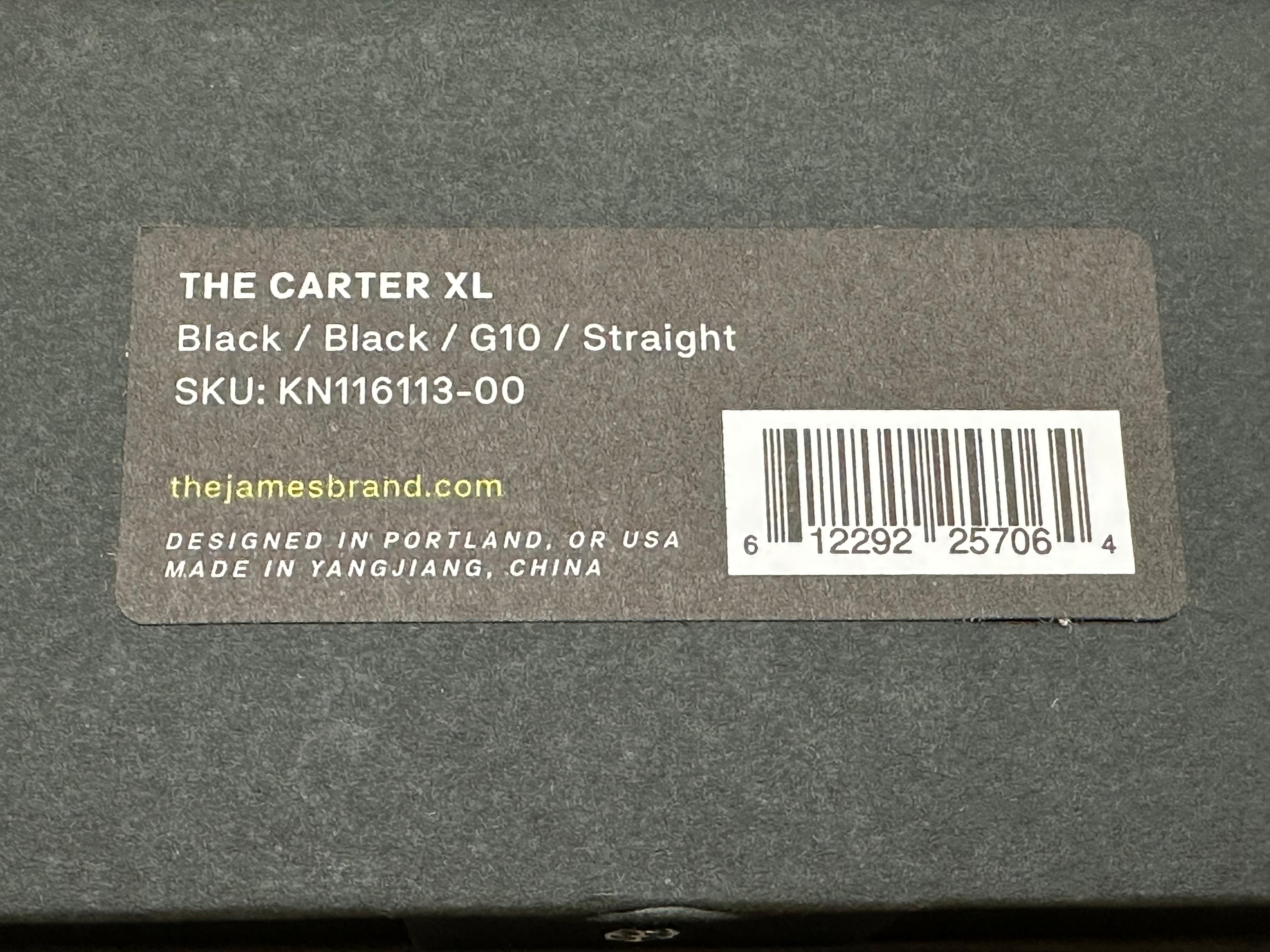 The James Brand Carter XL Ambi Slider Knife - Black G10 Folding Pocket Knife for Outdoor, Camping & Everyday Carry (EDC)