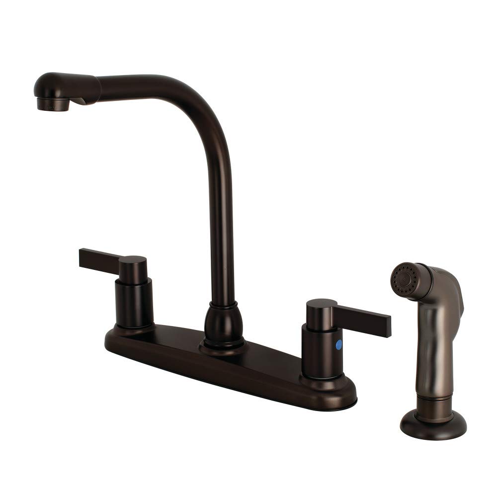 Kingston Brass FB2755NDLSP NuvoFusion 8-Inch Centerset Kitchen Faucet in Oil Rubbed Bronze - Perfect for Modern Farmhouse & Rustic Style Kitchens
