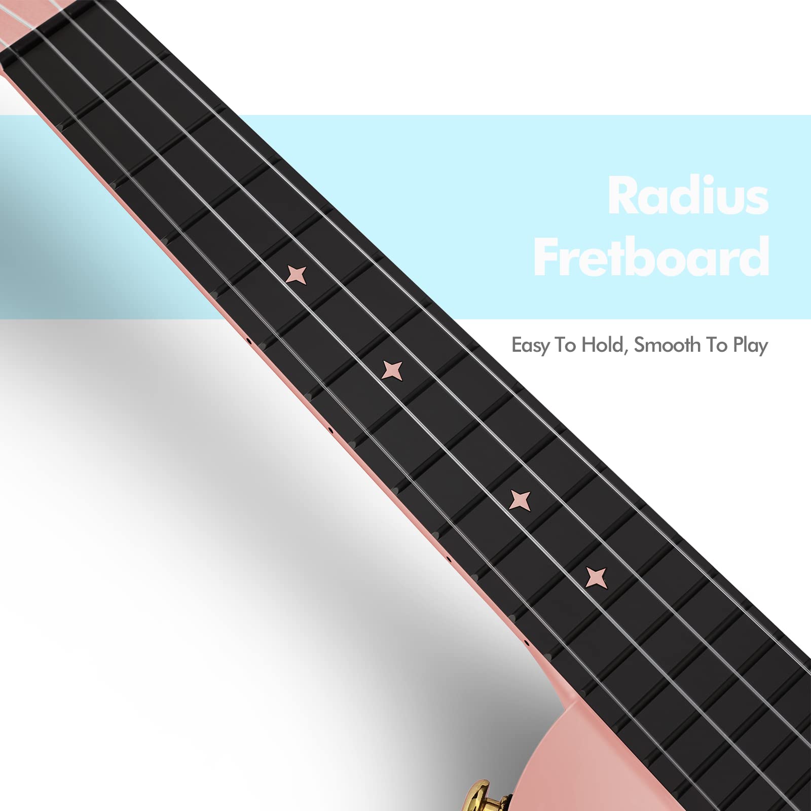 Enya Nova U 23'' Carbon Fiber Travel Ukulele Beginner Kit with Online Lessons, Case, Strap, Capo & Strings - Pink | Portable Concert Ukulele for Travel, Camping, Beach & Gift Giving