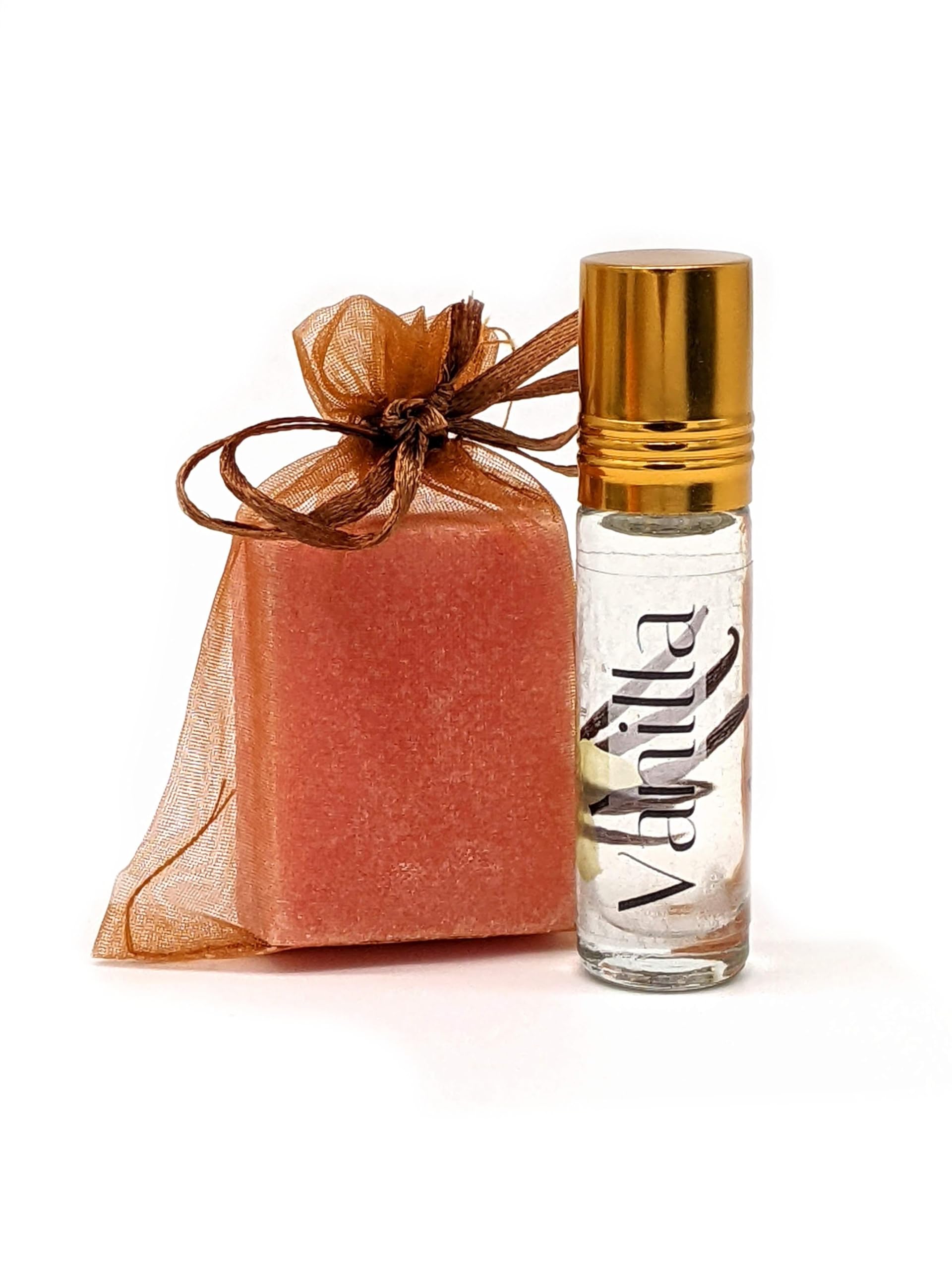 EQUAL EARTH Vanilla Perfume Gift Set - 100% Vegan & Natural Roll-On & Solid Perfume - Moroccan Vanilla Blossom Fragrance Oil | Perfect for Travel, Daily Wear & Gifting