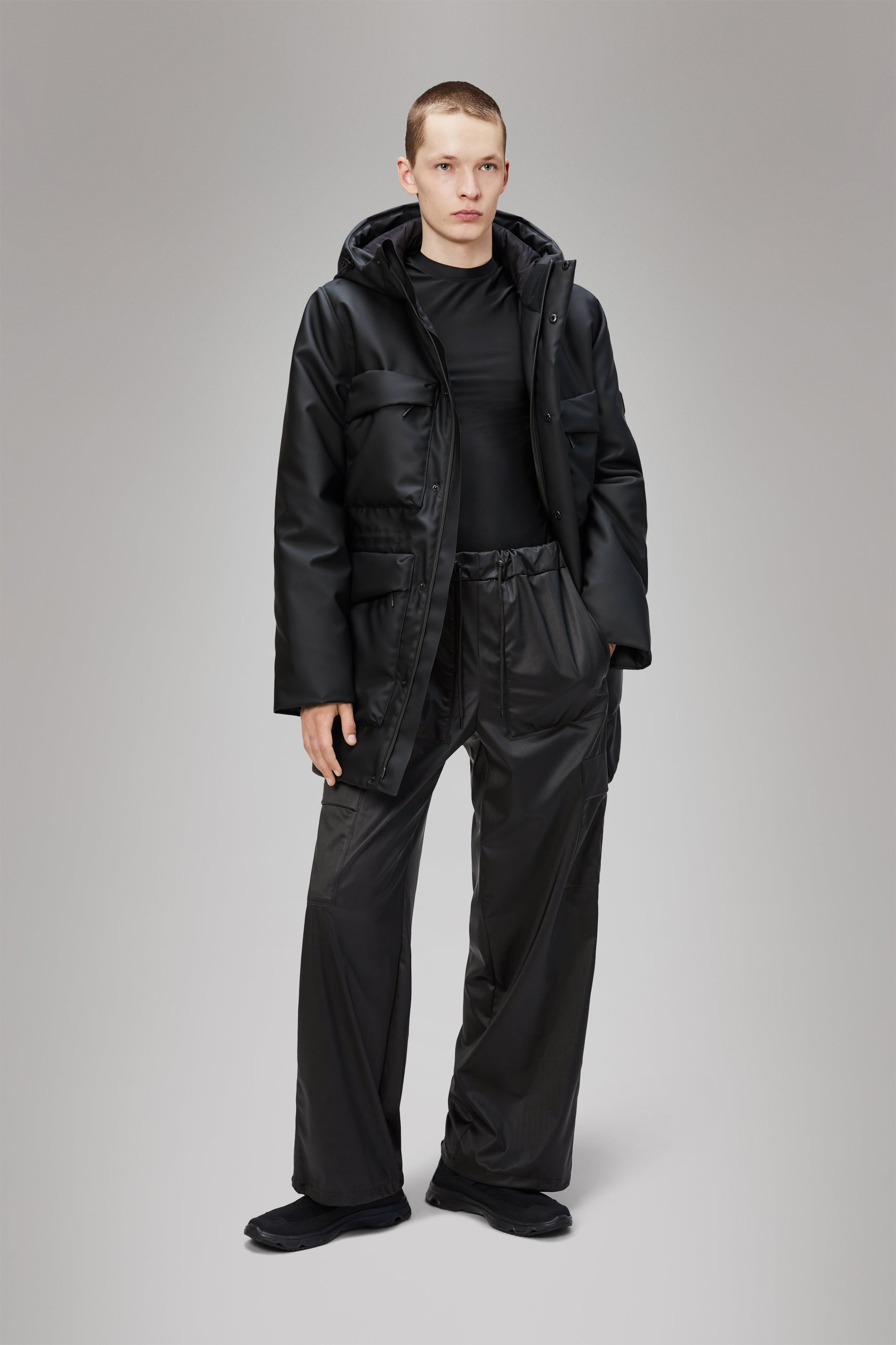 Askim Long Insulated Cargo Jacket for Men - Waterproof Winter Coat with Multiple Pockets, Warm Hooded Parka for Outdoor Work, Hiking & Cold Weather