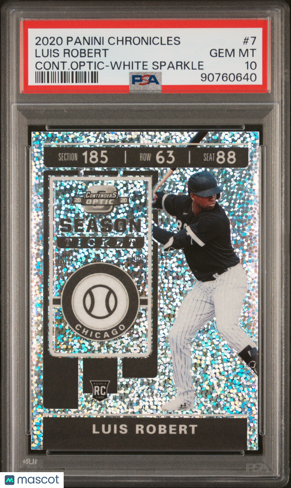 2020 Panini Chronicles Contenders Optic Luis Robert White Sparkle #7 PSA 10 Gem Mint - Rare Baseball Trading Card for Collectors & Investors - Perfect for Sports Memorabilia Displays & Card Showcases