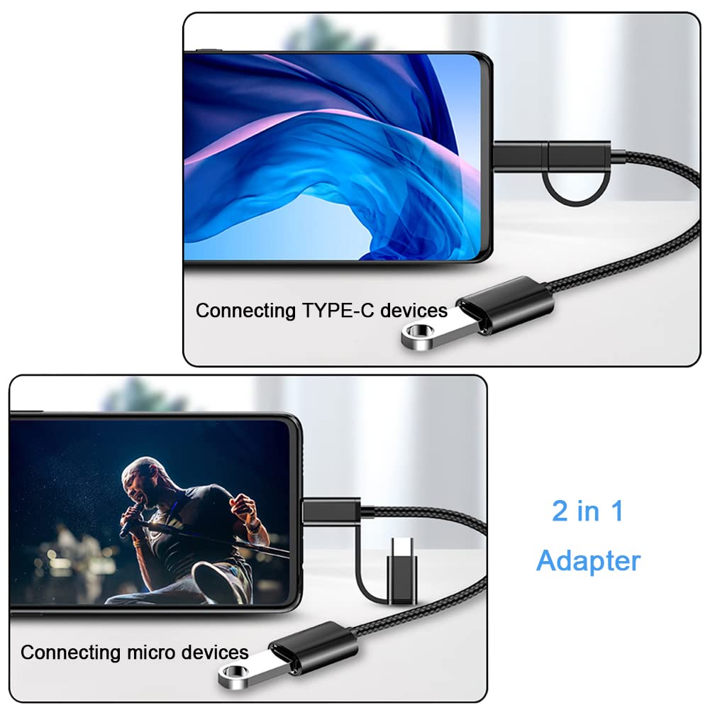 SELIACR USB C to USB 3.0 Adapter, Micro USB to USB Converter, OTG Cable Compatible with Samsung Galaxy/Android/Google/Huawei/PC/iMac - Perfect for Data Transfer & Charging Smartphones, Tablets & Laptops