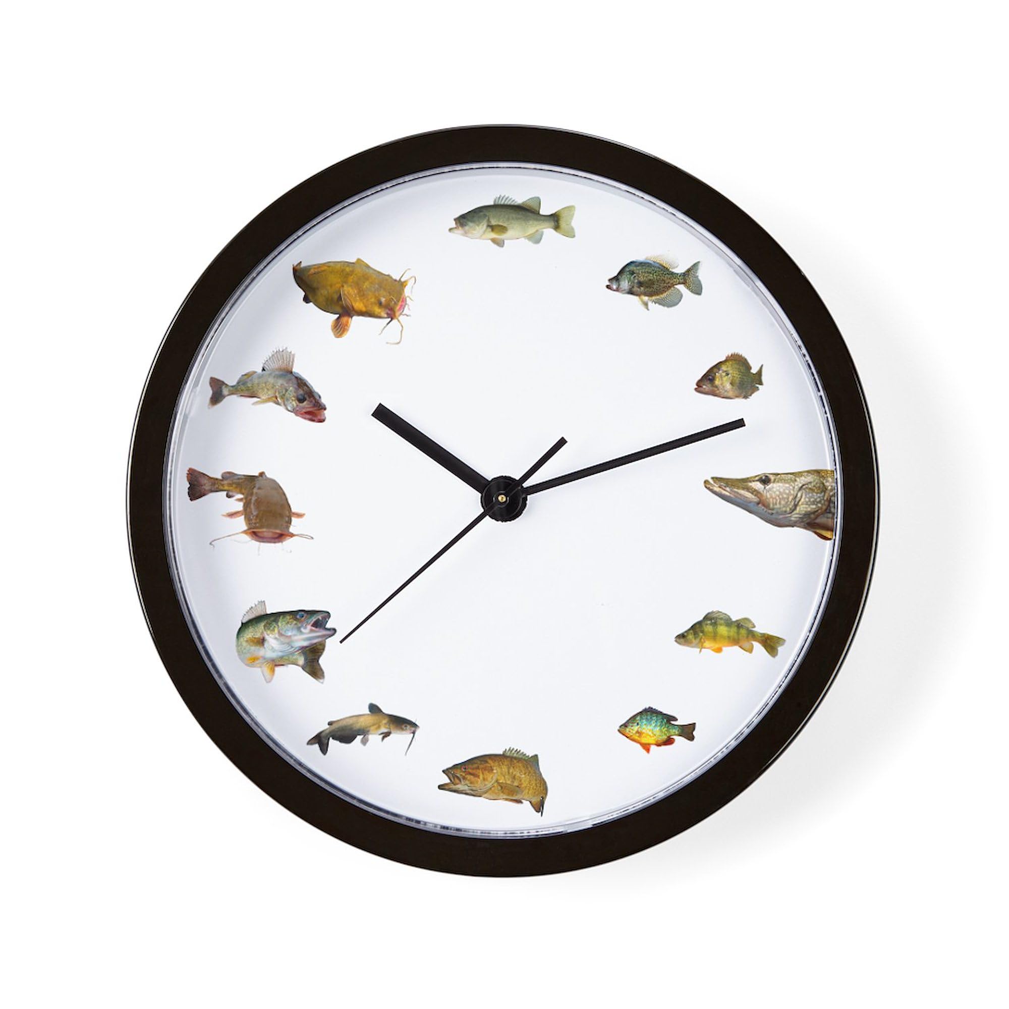 10 Inch Fish Wall Clock for Living Room, Kitchen, or Office - Unique Home Decor & Gift Idea for Fishermen & Nautical Lovers