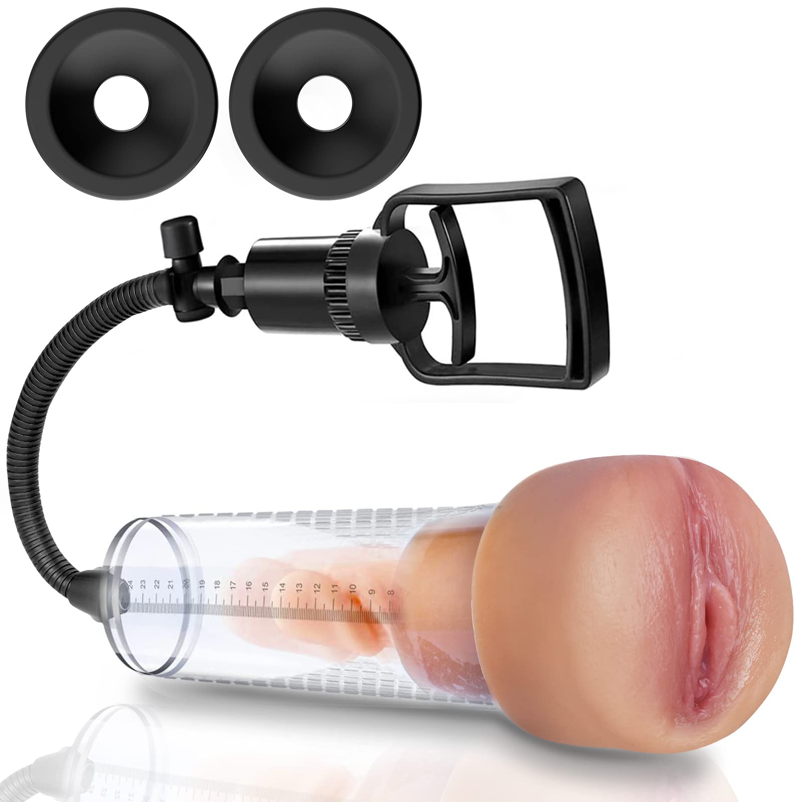**Best Manual Vacuum Penis Pump for Male Enhancement & Erection - Penis Enlarger & Massage Stimulator with Male Stroker - Black - Perfect for Adult Use & Intimate Moments**