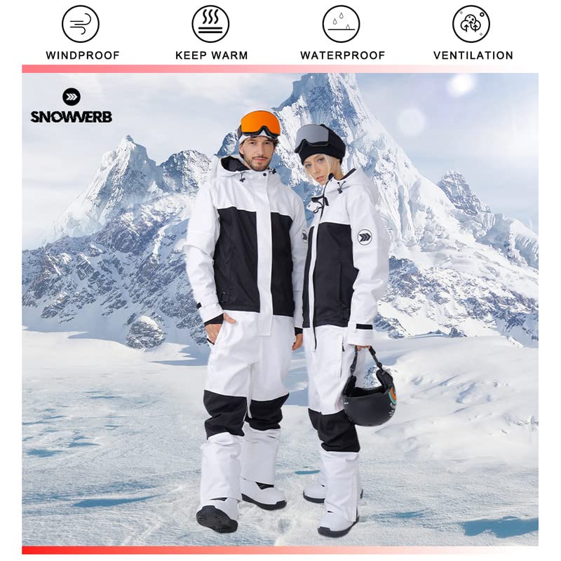 Waterproof Unisex Snow Suit for Men & Women - Winter Ski & Snowboard Jumpsuit | One-Piece Snowsuit for Outdoor Activities | Perfect for Skiing, Snowboarding & Cold Weather Adventures