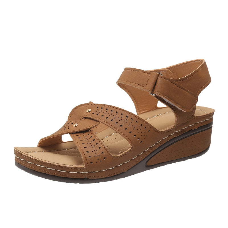 Women's Plus Size Comfortable Wedge Sandals - Stylish Summer Casual Shoes for Outdoor Walking & Beach Vacations