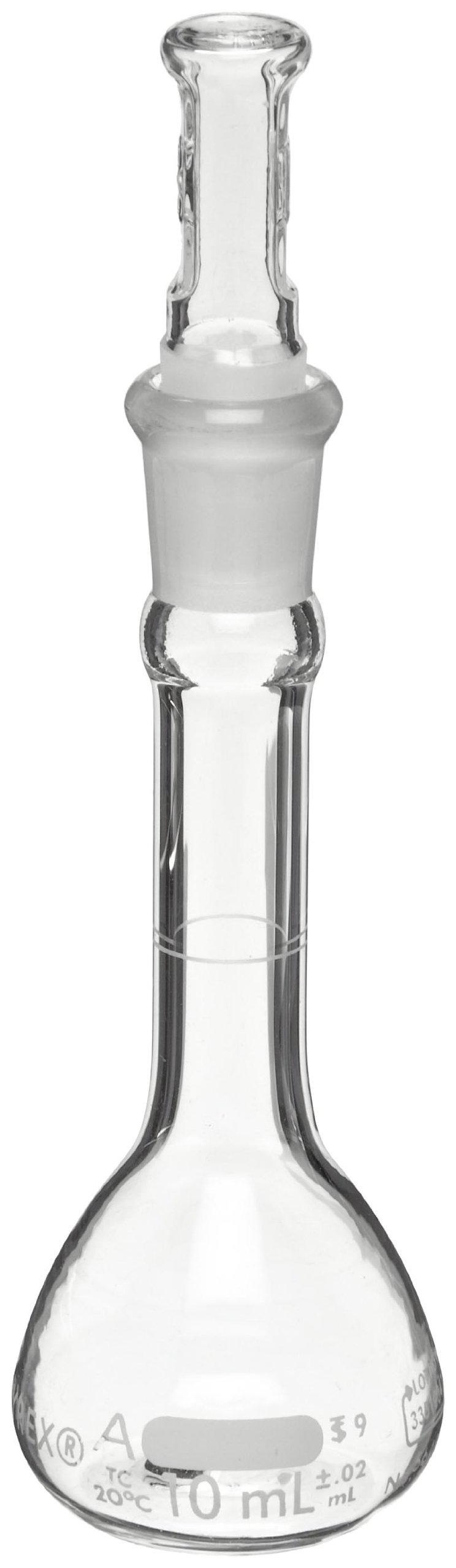 Premium Corning Pyrex 5640-25 Borosilicate Glass 25mL Volumetric Flask (±0.03mL) - Class A Flat Bottom Heavy Duty Lab Glassware with Standard Taper Stopper (6-Pack) - Perfect for Chemistry Experiments, Laboratory Measurements & Scientific Research