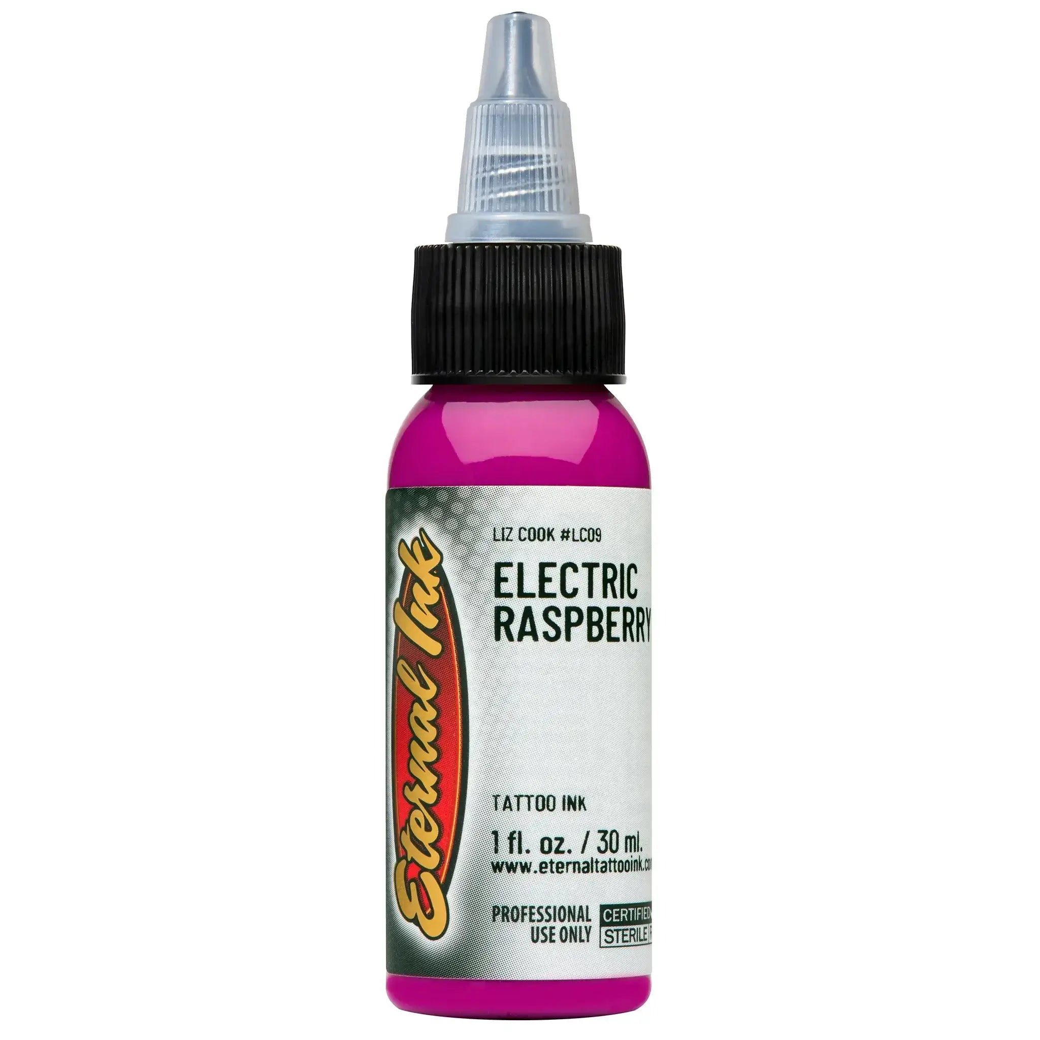 Electric Raspberry Eternal Ink - 1 oz Bottle for Tattoos, Permanent Makeup & Body Art - Long-Lasting Vibrant Color for Professional Artists