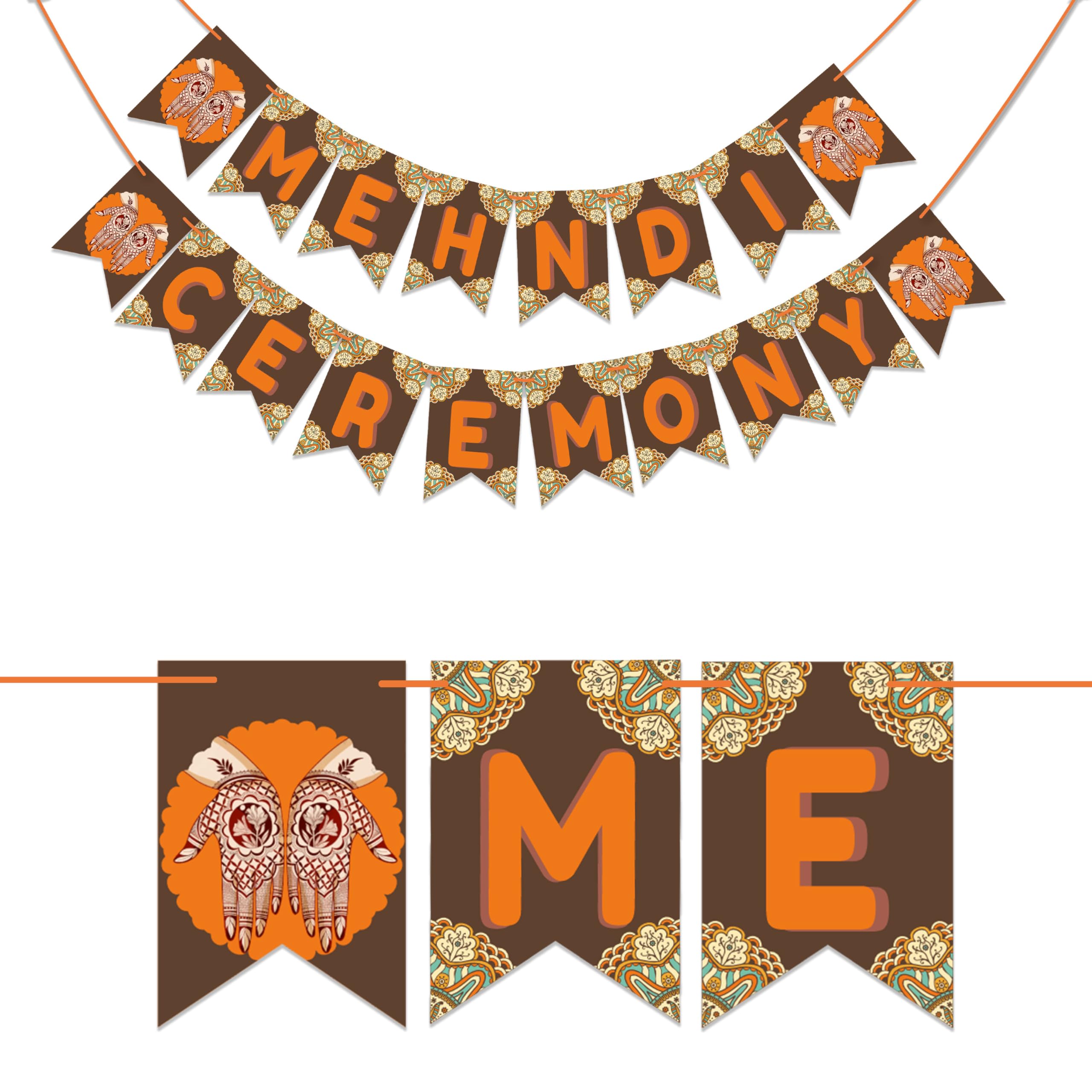 Wobbox Mehendi Ceremony Decoration Kit - Henna Party & Haldi Wedding Decor Set for Indian Bridal Shower, Sangeet & Pre-Wedding Events (FP3492) - Perfect for Mehndi Night, Haldi Function & Traditional Indian Wedding Decorations