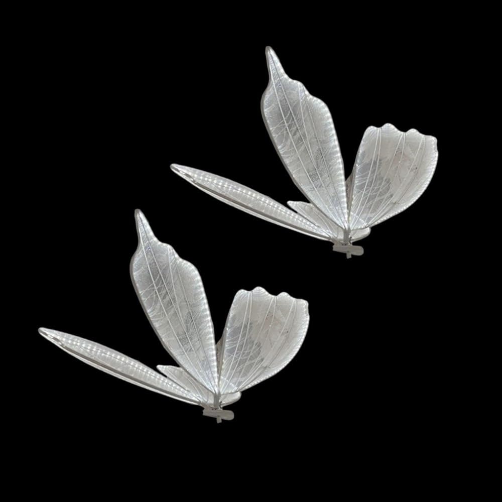 2 Pack LED Hanging Butterfly Lights Decor - 24 Inch Iron Butterfly Ornaments for Wedding, Party, Garden & Home Decor (White Light) - Perfect for Indoor & Outdoor Events, Festivals, and Romantic Ambiance