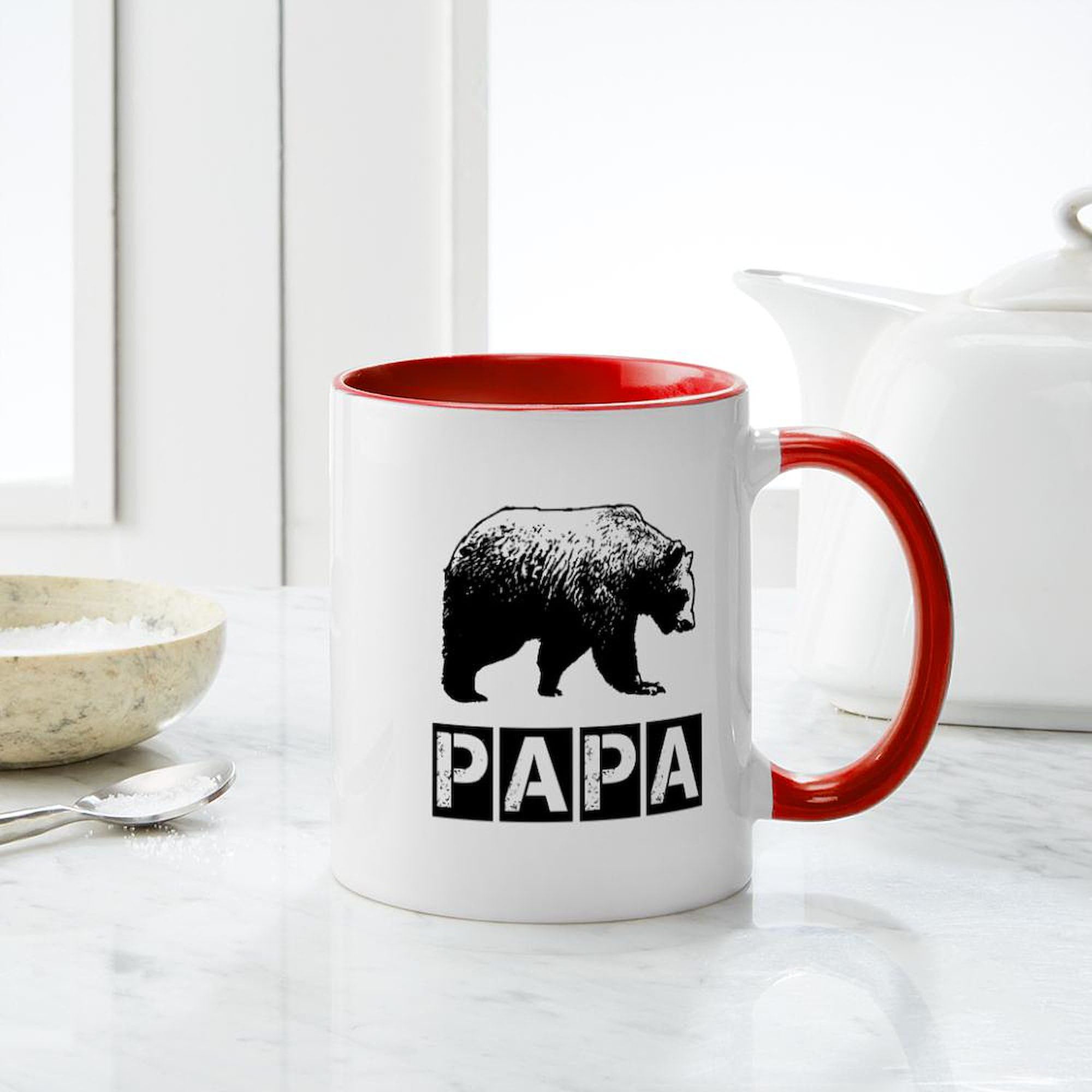 Papa Bear Ceramic Coffee Mug 11 oz (325 ml) - Perfect for Dad Gifts, Father's Day, & Coffee Lovers - Ideal for Home, Office & Daily Use