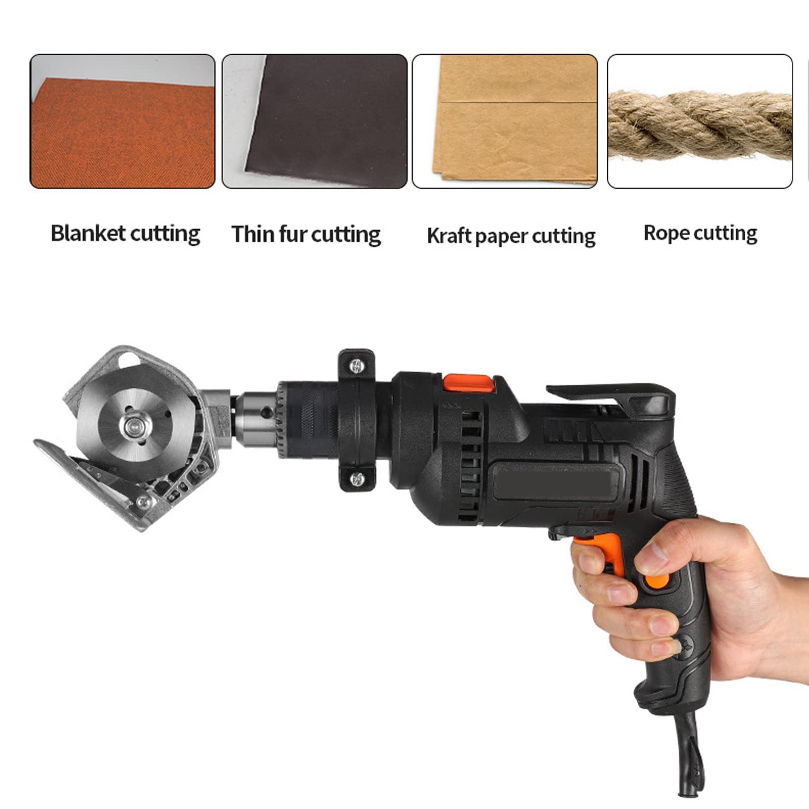 Electric Drill Plate Cutter Attachment - Alloy Steel Handheld Power Drill Cutting Tool for Canvas, Carpet, Leather & Sheet Metal | DIY Home Improvement & Metalworking Projects