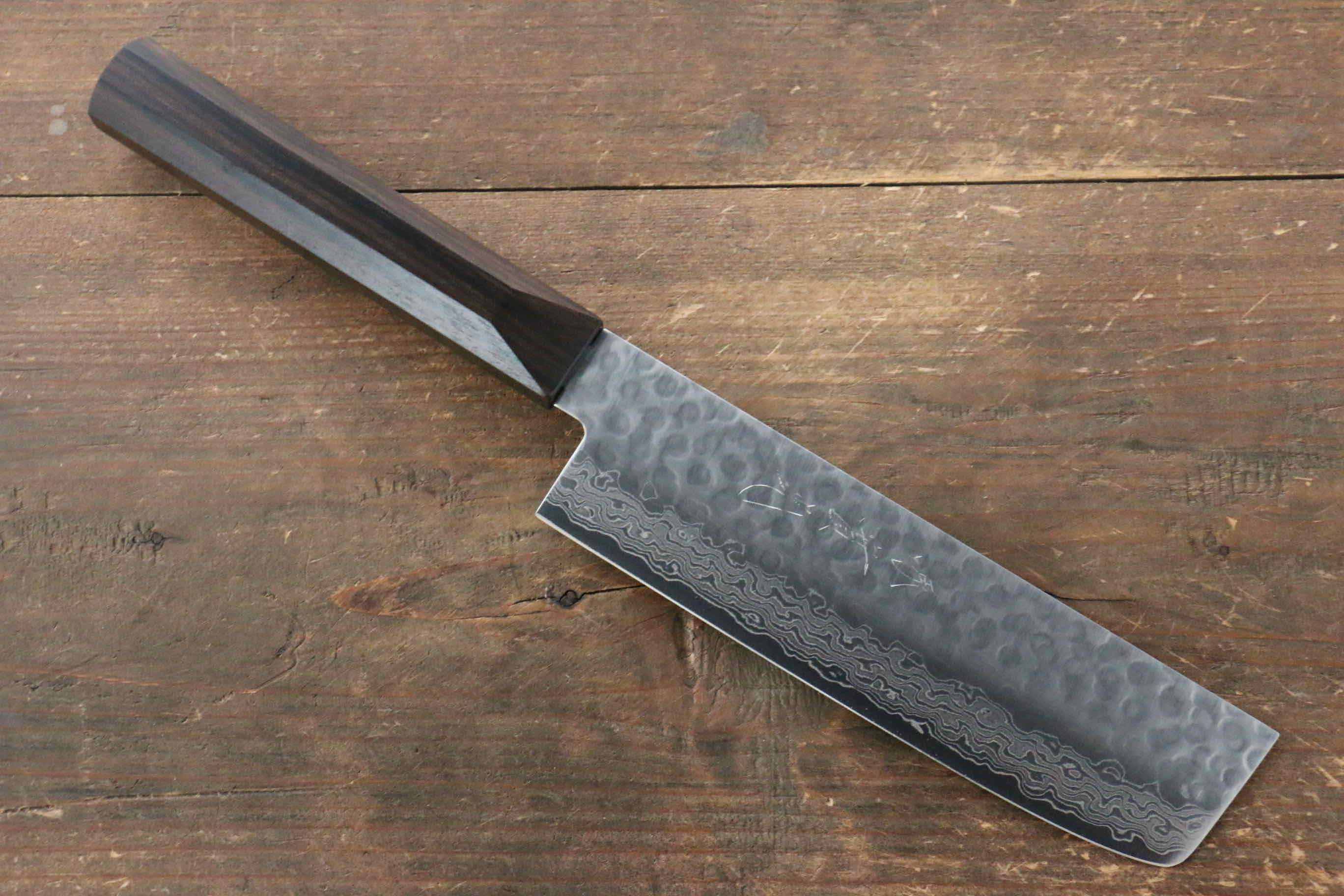 Premium Jikko VG10 17-Layer Damascus Steel Usuba Knife 160mm with Ebony Wood Handle - Professional Japanese Kitchen Knife for Sushi, Vegetables & Precision Cutting