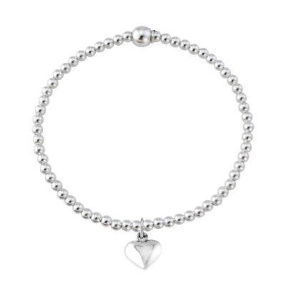 Sterling Silver Puff Heart Bracelet for Women - Elegant Dainty Jewelry Gift for Her, Perfect for Valentine's Day, Anniversary & Everyday Wear