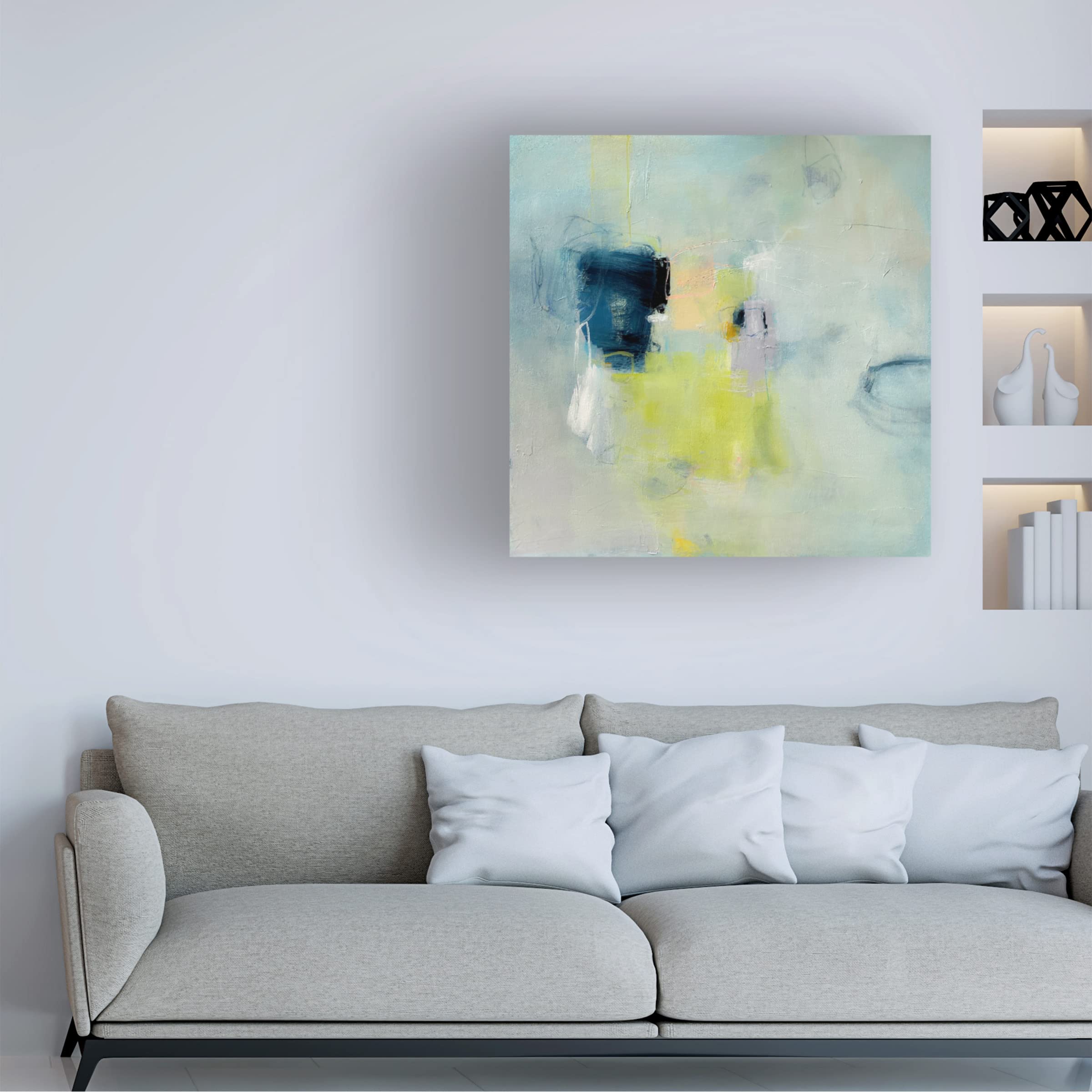 Trademark Fine Art 'Out of The Shadows' Canvas Wall Art by Mila Apperlo - Modern Abstract Painting for Living Room, Bedroom & Office Decor