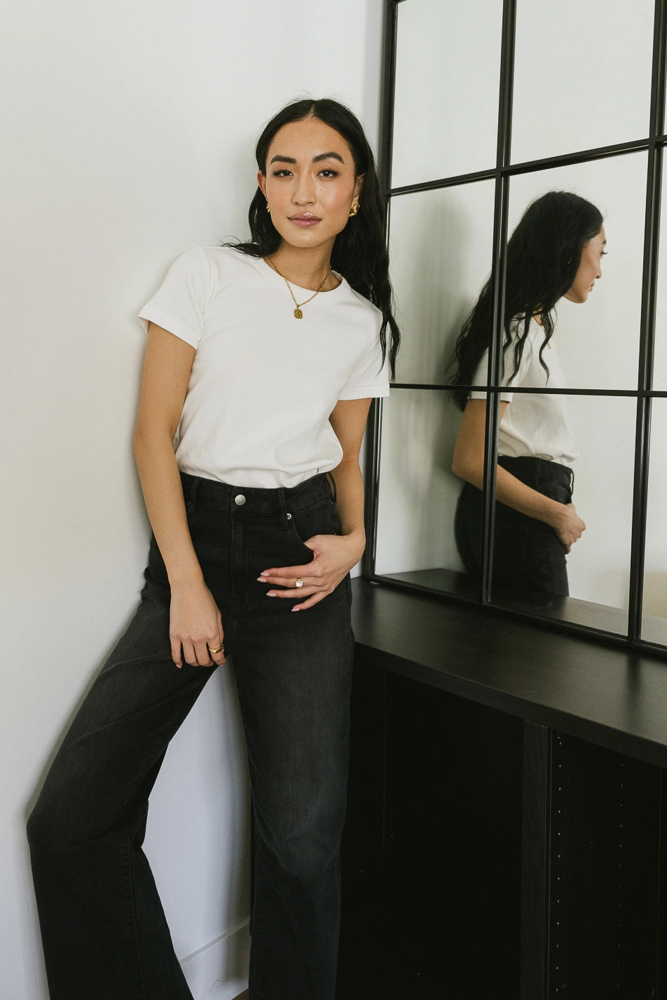 McKenna White T-Shirt for Women - Soft Cotton Casual Tee for Everyday Wear, Workout, and Layering