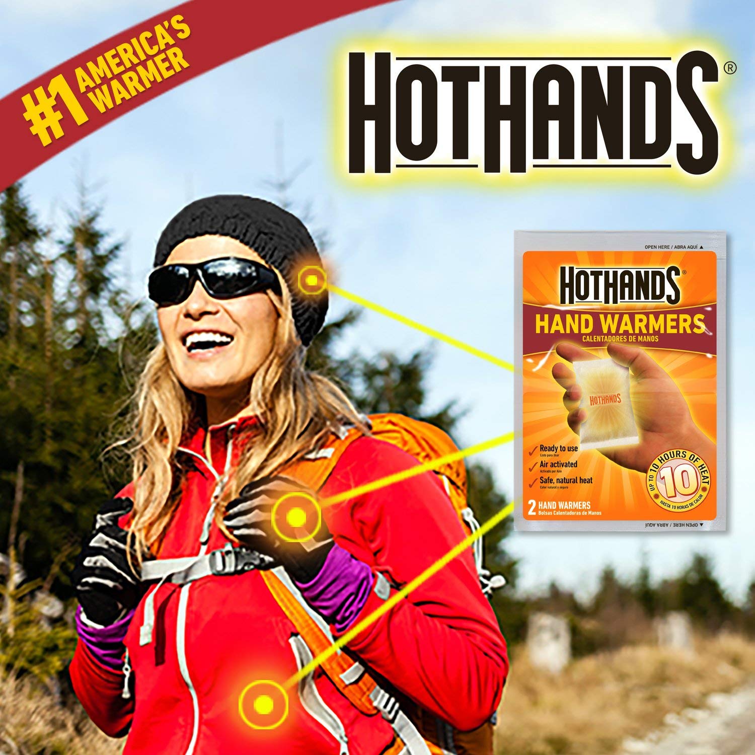 HotHands Hand Warmers - 10 Pack | Reusable & Long-Lasting Heat for Outdoor Activities, Hunting, Skiing & Winter Sports | Instant Warmth in Cold Weather