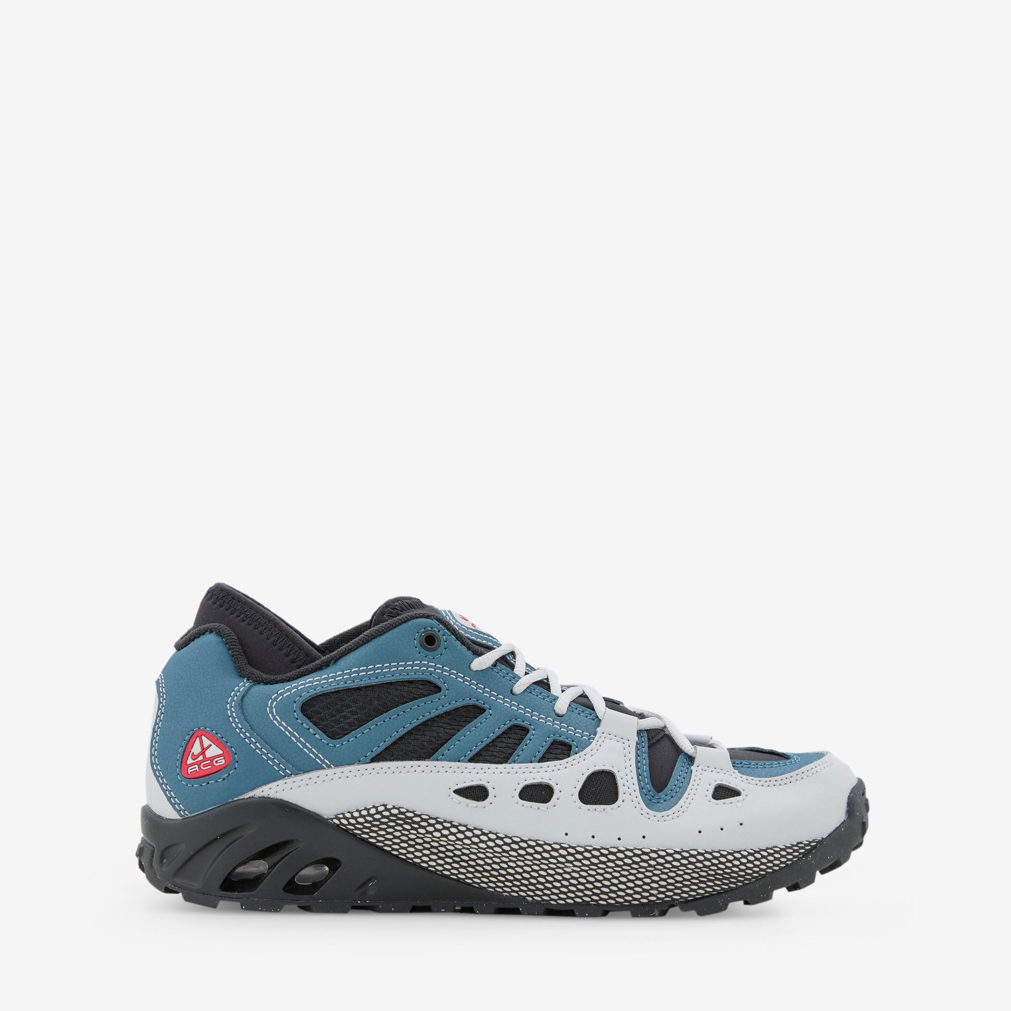 ACG Air Exploraid Sneakers - Ash Green, Varsity Red, Black & Neutral Grey | Lightweight Hiking & Outdoor Adventure Shoes for Men & Women