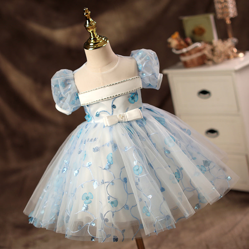 Toddler Girl's Floral Embroidery Princess Dress - Summer Birthday Party & Prom Gown for Baby Girls - Perfect for Special Occasions, Photo Shoots & Dress-Up Play