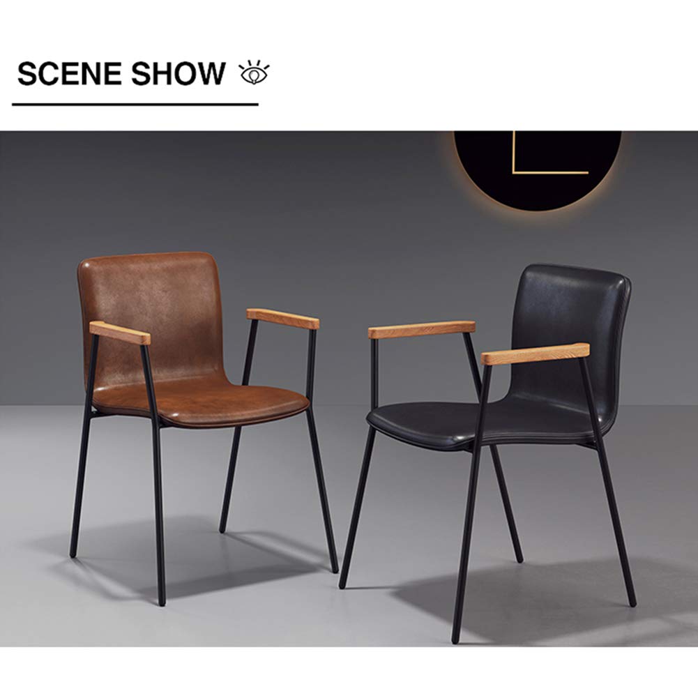 Premium PU Leather Dining Chair - Ergonomic Bar Stool with Metal & Wooden Legs for Home, Restaurant & Fast Food Shop | Comfortable & Durable for Daily Use, Dining & Leisure