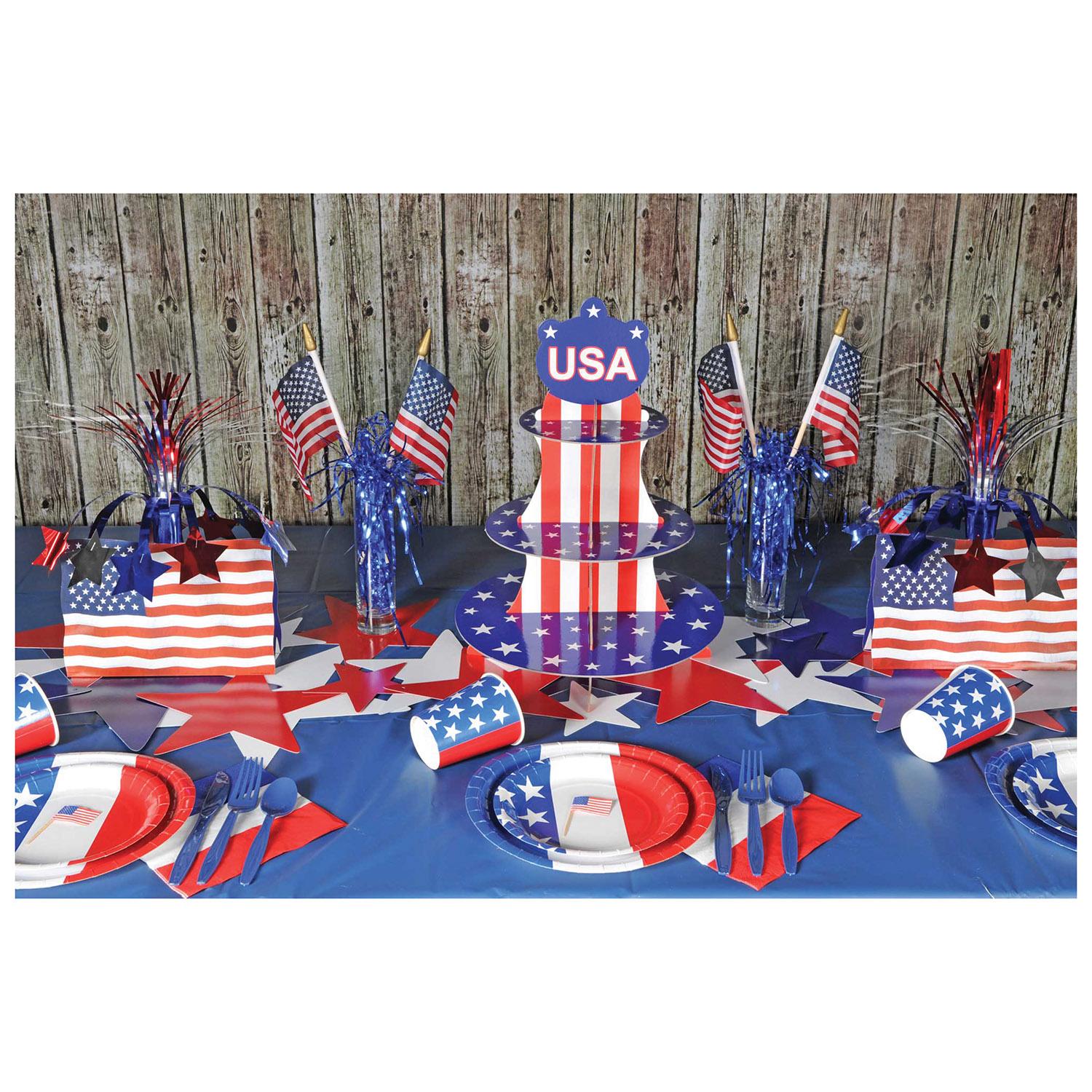 12 Pack Beistle American Flag Party Centerpieces - Patriotic Table Decorations for 4th of July, Memorial Day & Independence Day Celebrations