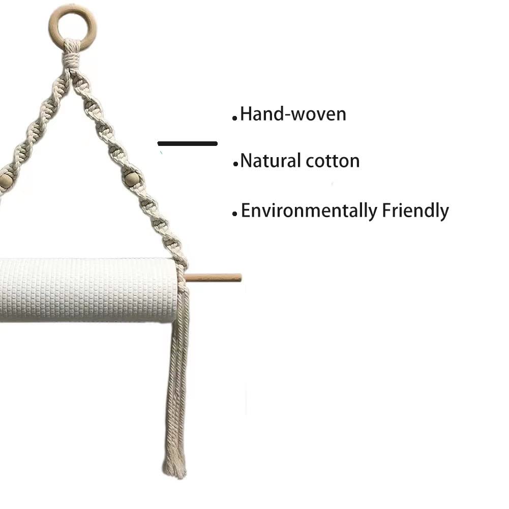 Boho Macrame Paper Towel Holder - Handmade Cotton Rope Towel Hanger for Kitchen, Bathroom & Farmhouse Decor | Perfect for Boho, Rustic & Coastal Style Homes