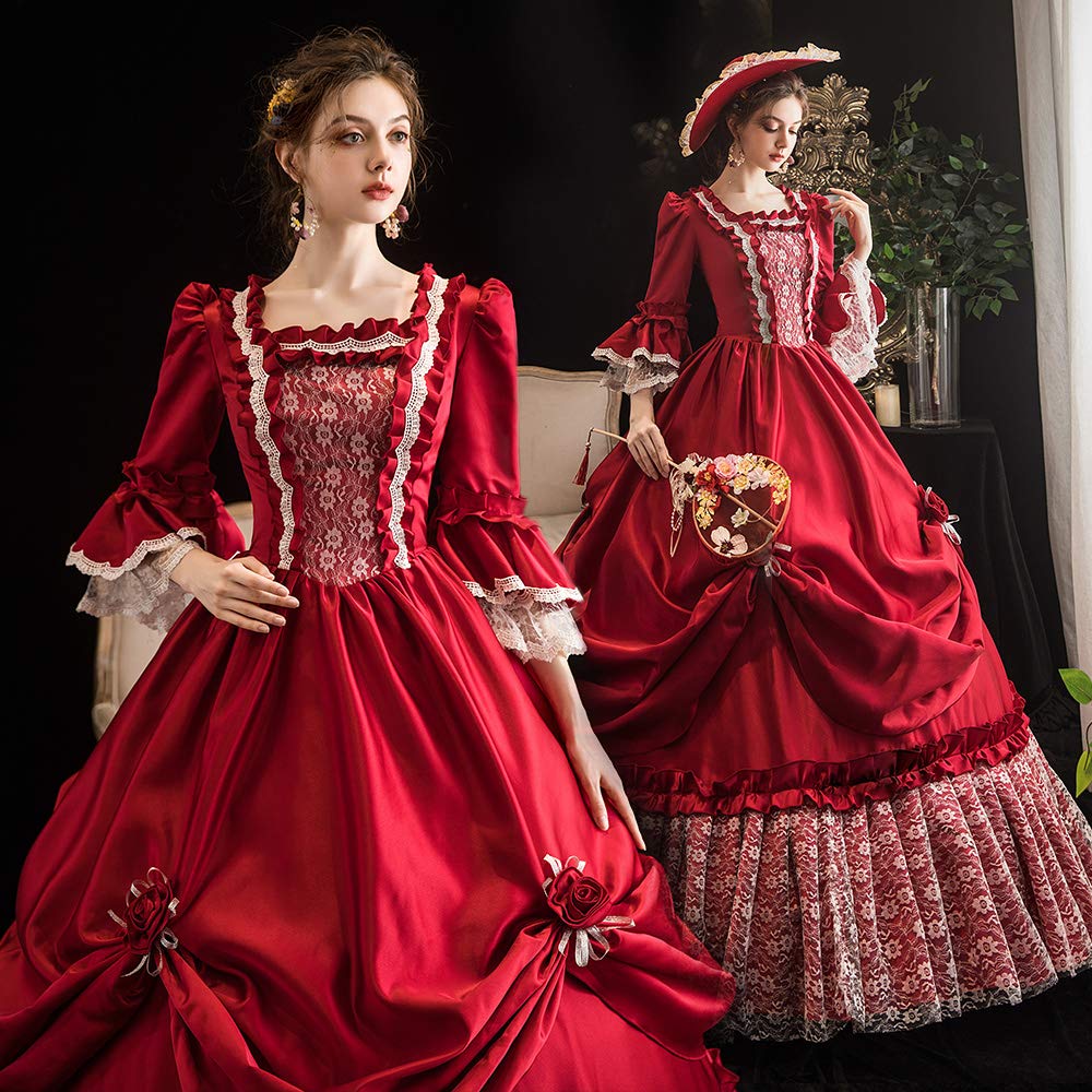KEMAO Rococo Victorian Baroque Marie Antoinette Dress - Elegant Renaissance Ball Gown for Cosplay, Historical Reenactment, Themed Parties & Wedding Events | Perfect for Halloween, Costume Balls & Period Dramas