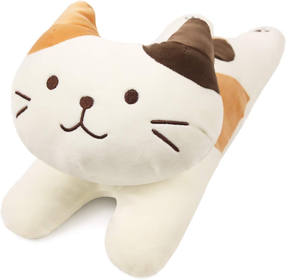 ARELUX 22-inch Soft Cat Plush Pillow - Big Hugging Sleeping Pillow, White Kitten Stuffed Animal Throw Pillow for Couch, Bed, Sofa - Perfect Gift for Cat Lovers, Friends & Family Birthday Present | Home Decor, Nursery, Office Companion