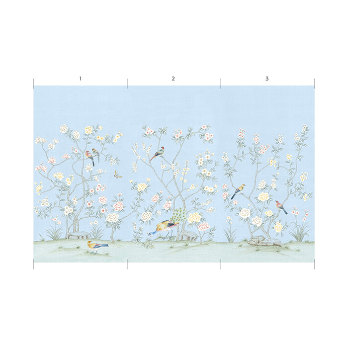 Soft Blue Colchester Mural Wallpaper - Elegant Home Decor for Living Room, Bedroom & Office