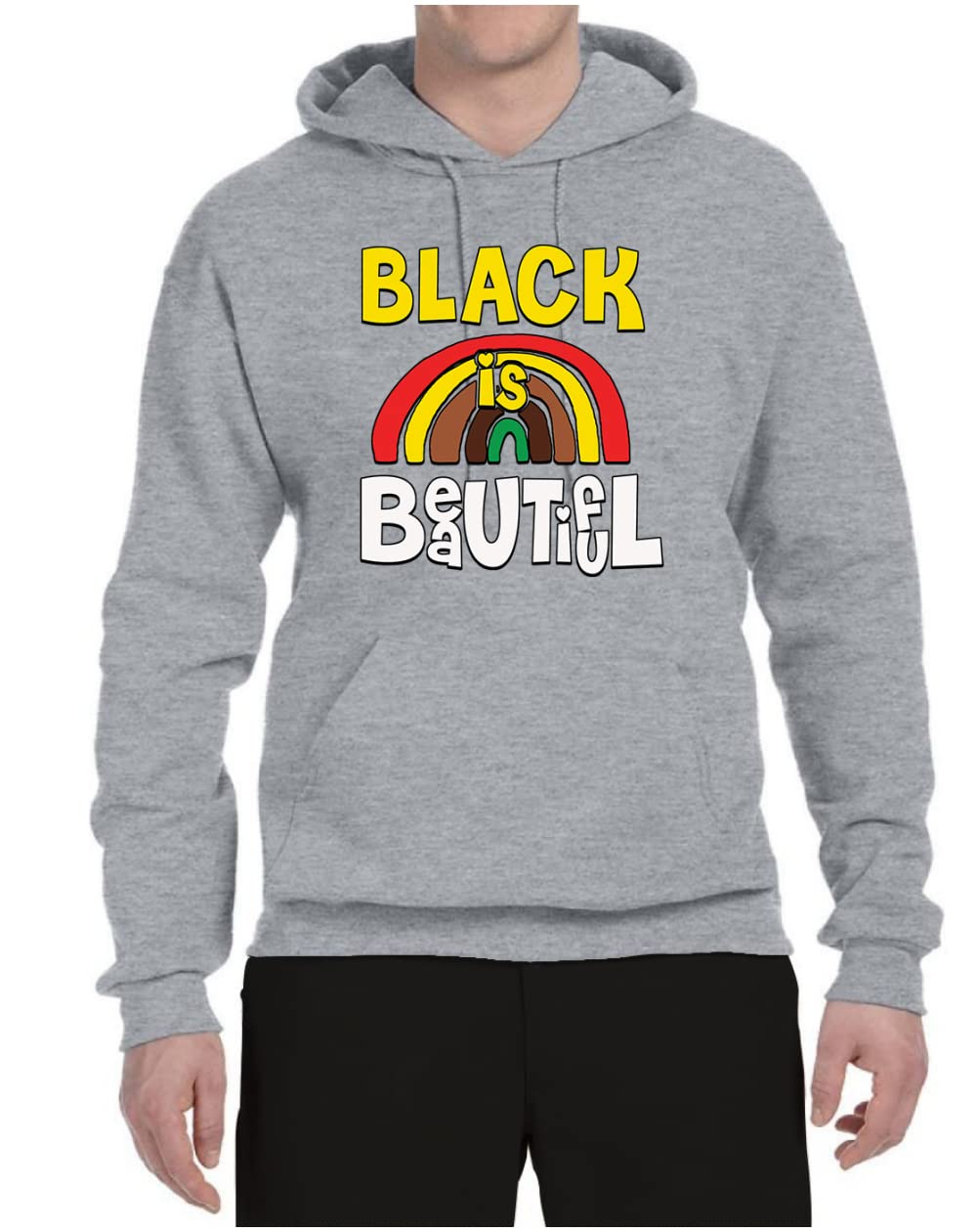 Wild Bobby Black is Beautiful Black Pride Unisex Graphic Hoodie Sweatshirt - Stylish & Comfortable for Everyday Wear, Street Fashion & Social Events