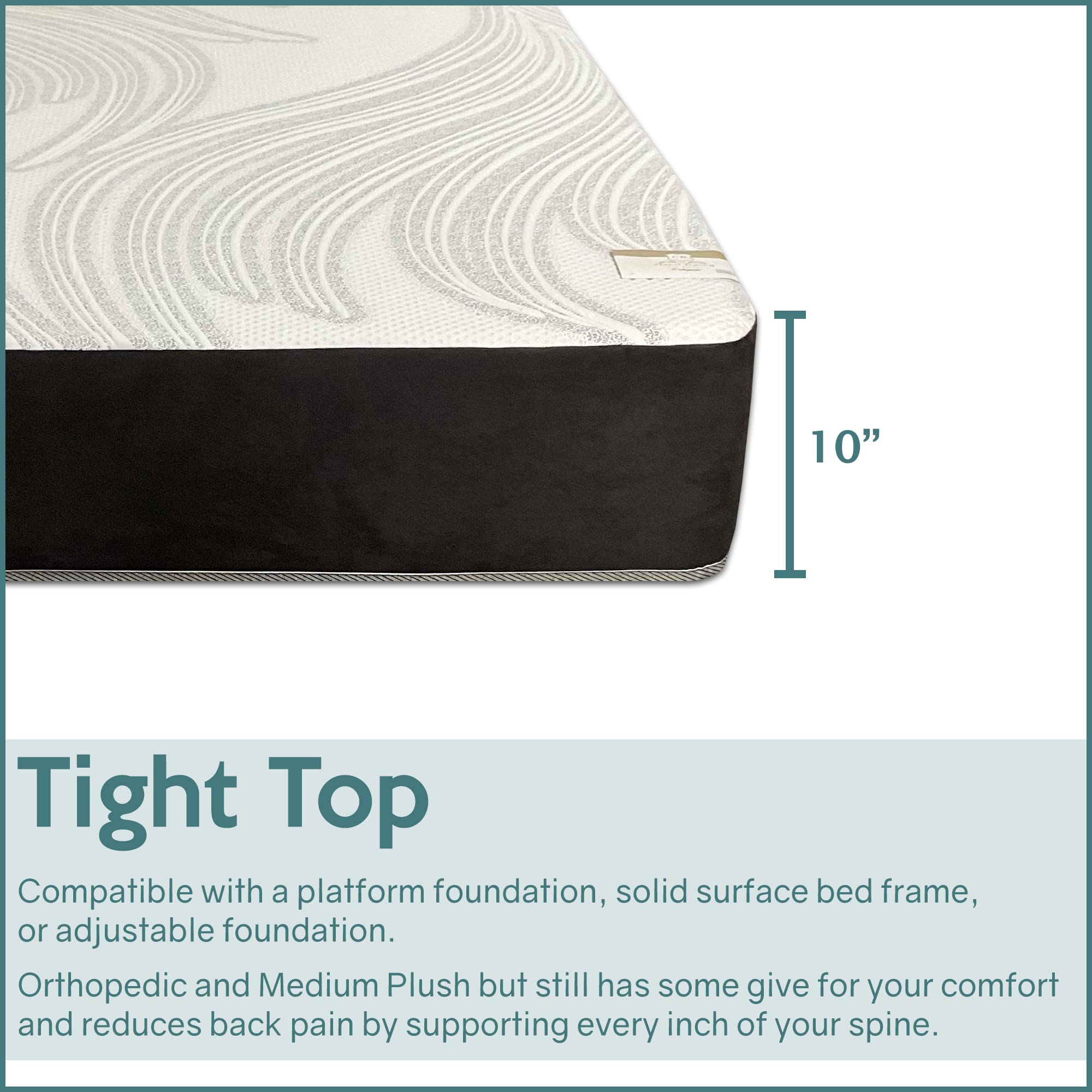Premium Gel Memory Foam Mattress Queen Size - Cooling & Pressure Relief - Beige - Perfect for Back Pain Relief & Hot Sleepers