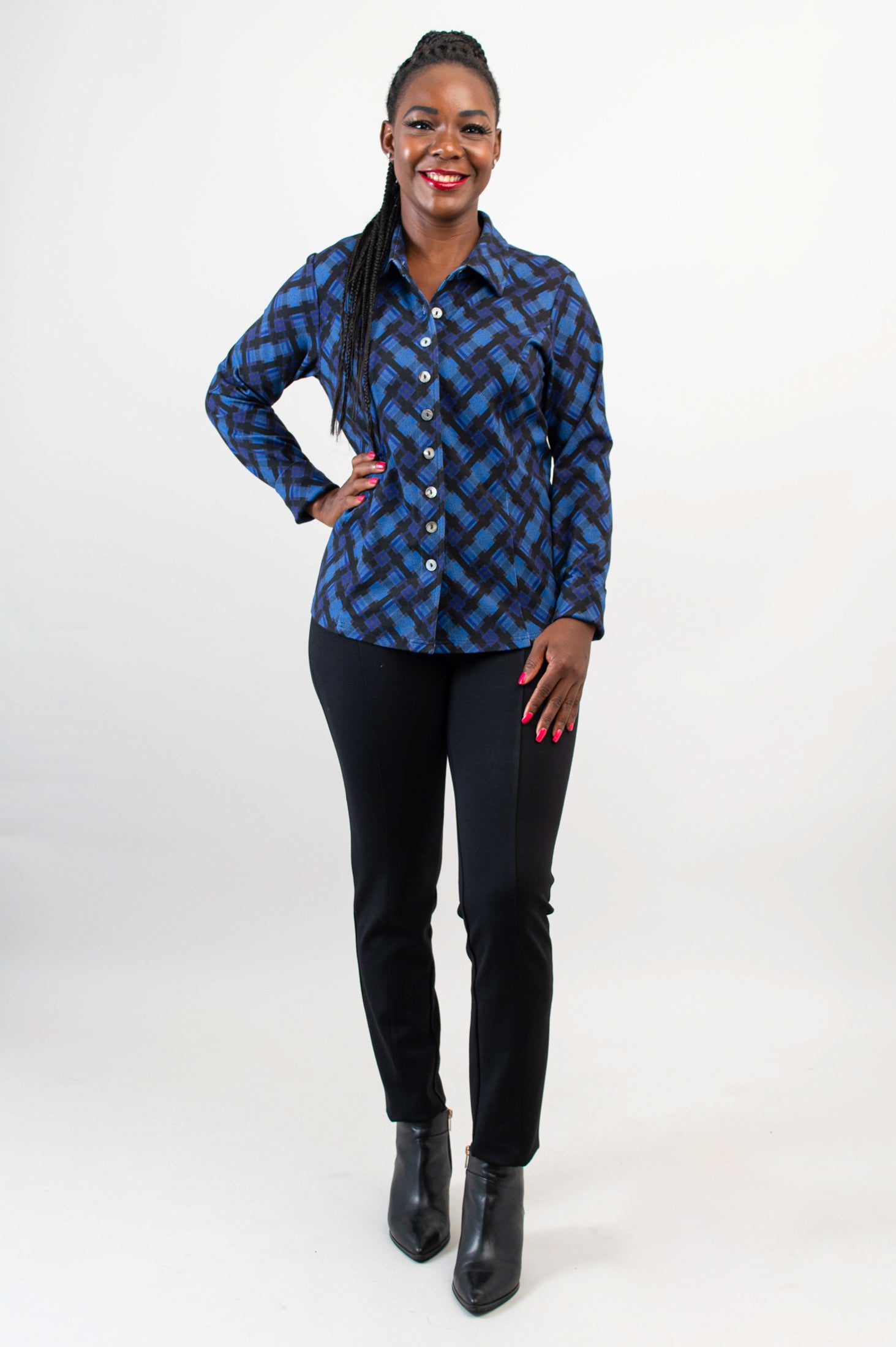 Harley Long Sleeve Top - Soft Bamboo Fabric with Scottish Isles Print | Women's Casual Shirt for Everyday Wear & Outdoor Activities