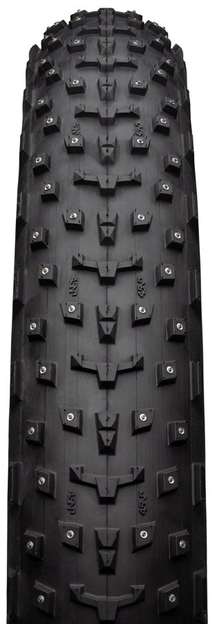 45NRTH Dillinger 4 Studded Bike Tire - 27.5x4 Tubeless, 120 TPI, Black, 252 Concave Carbide Studs - Winter Cycling, Fat Tire Snow Biking, Ice Traction for Mountain & Commuter Bikes