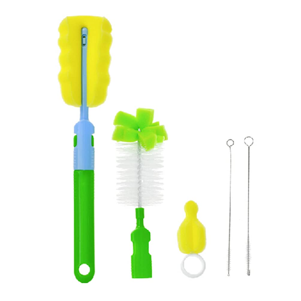 ARTIBETTER Baby Bottle Brush Set - Silicone Scrubber & Sponge Cleaner for Milk Bottles, Water Cups - BPA-Free, Durable Cleaning Kit (Random Handle Color) - Perfect for Newborns, Travel & Daycare Use