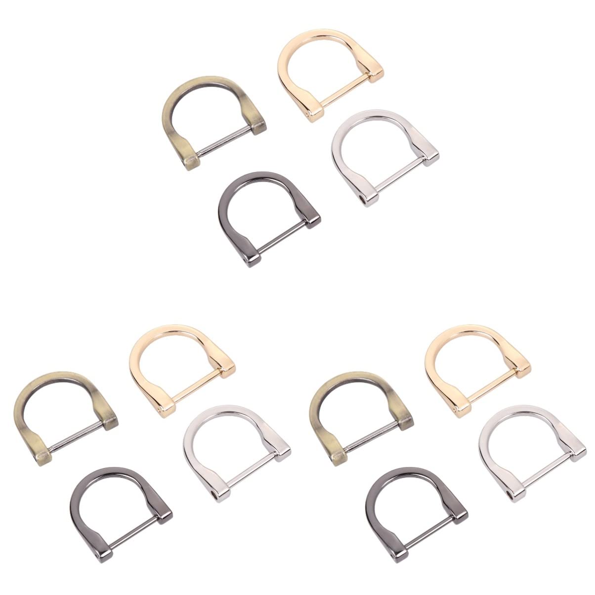 COHEALI 3-Piece D-Shape Buckle Necklace Clasp & 4-Piece Keychain Clip Set - Pendant Clasps, Craft Rings for Men - Perfect for DIY Jewelry Making, Keychains, and Fashion Accessories