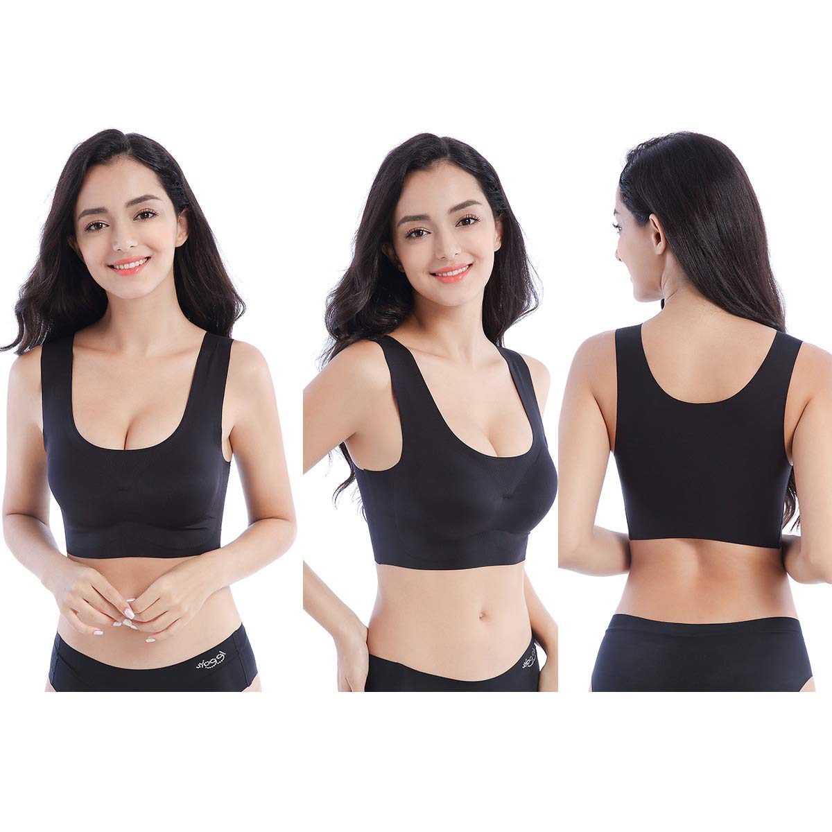 FEOYA Women's Plus Size Wireless Sleep Bra - Stretch Comfort Bralette for Sports & Lounge - Perfect for Yoga, Sleeping & Relaxation