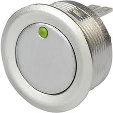 16mm Short Stroke Metal Switch with Green/Red LED Illumination - 125mA @ 4-48VDC, 1 Million Operations, Pin Terminals with Soldering Aid, Ag Contact, OFF-(ON), IP67 - Perfect for Industrial Control Panels, Machinery, and DIY Electronics Projects