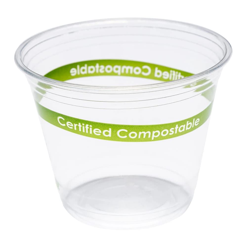 Eco-Friendly 9 oz Compostable Cold Cups - 1000 Count Bulk Case | Perfect for Parties, Events & Sustainable Businesses