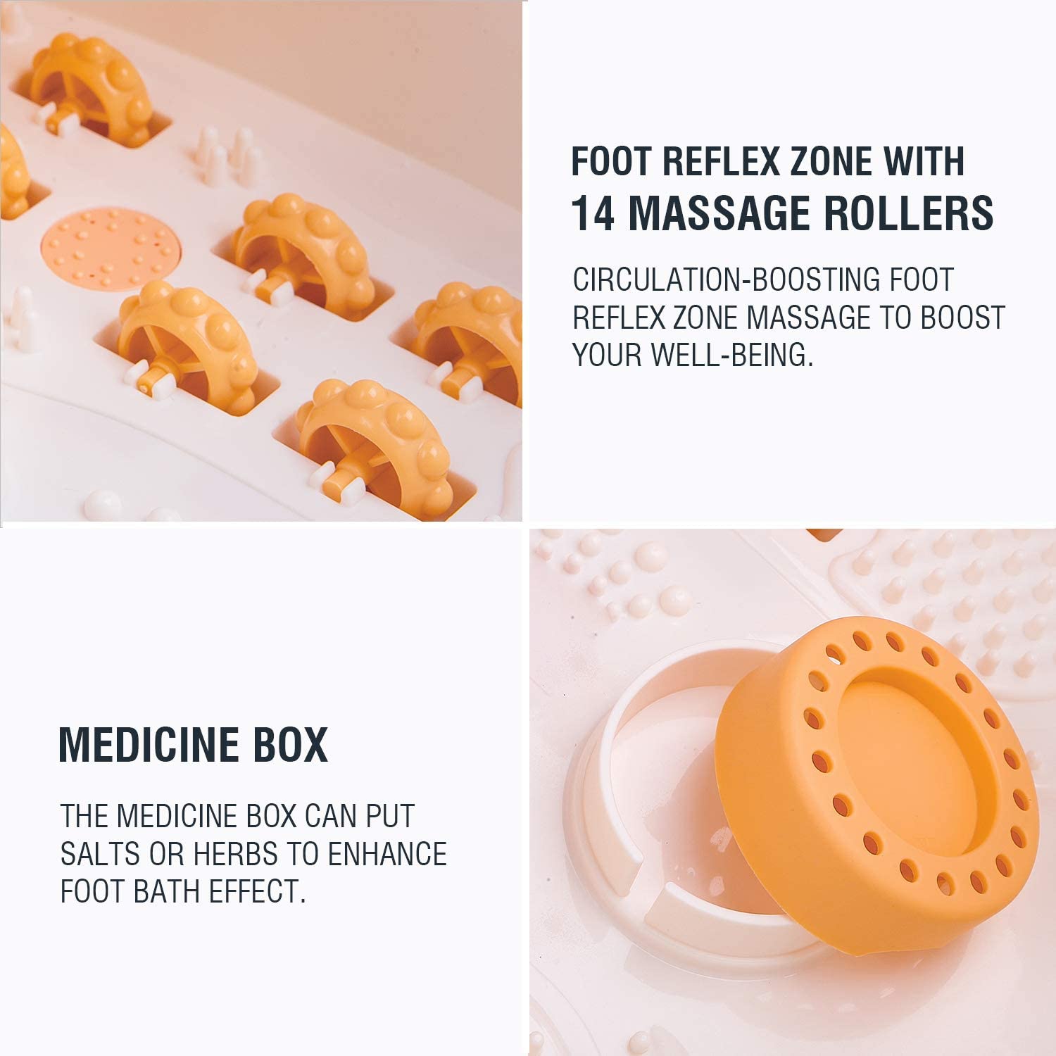 Hangsun Large Foot Spa Bath Massager with Heat, Bubbles, Massage Rollers & Infrared Therapy - Adjustable Temperature Control & Medicine Box for Foot Pain Relief - Perfect for Home Relaxation, Stress Relief & Spa Nights