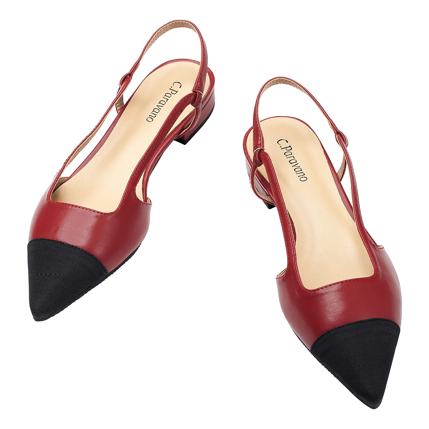 C.Paravano Women's Slingback Pumps - Elegant Designer Heels for Women | Comfortable Slingback Sandals & Dress Shoes for Office, Party & Wedding Events