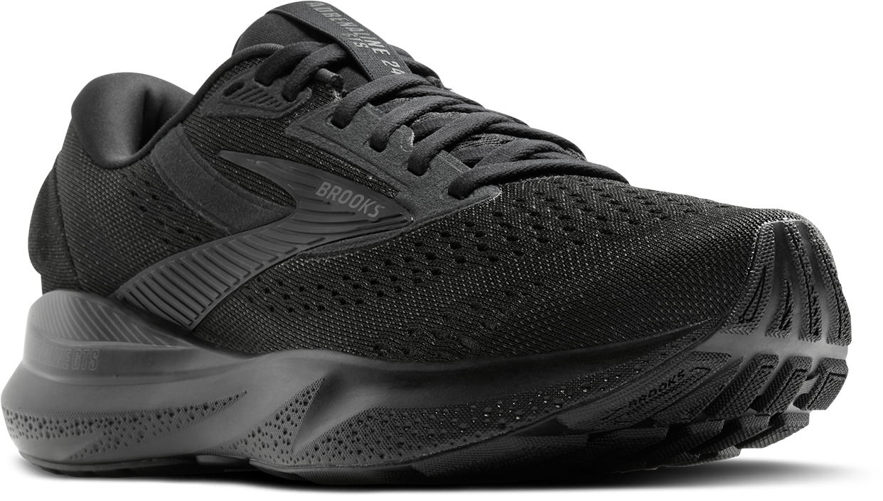 Women's Adrenaline GTS 24 WIDE Running Shoes - Black/Black/Ebony - Supportive Cushioned Sneakers for Jogging, Walking & Gym Workouts
