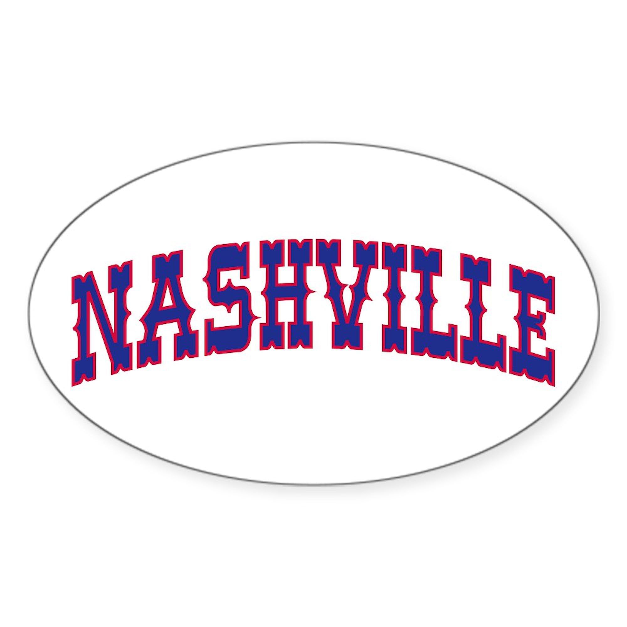 Nashville Oval Car Bumper Sticker - Perfect for Cars & Laptops