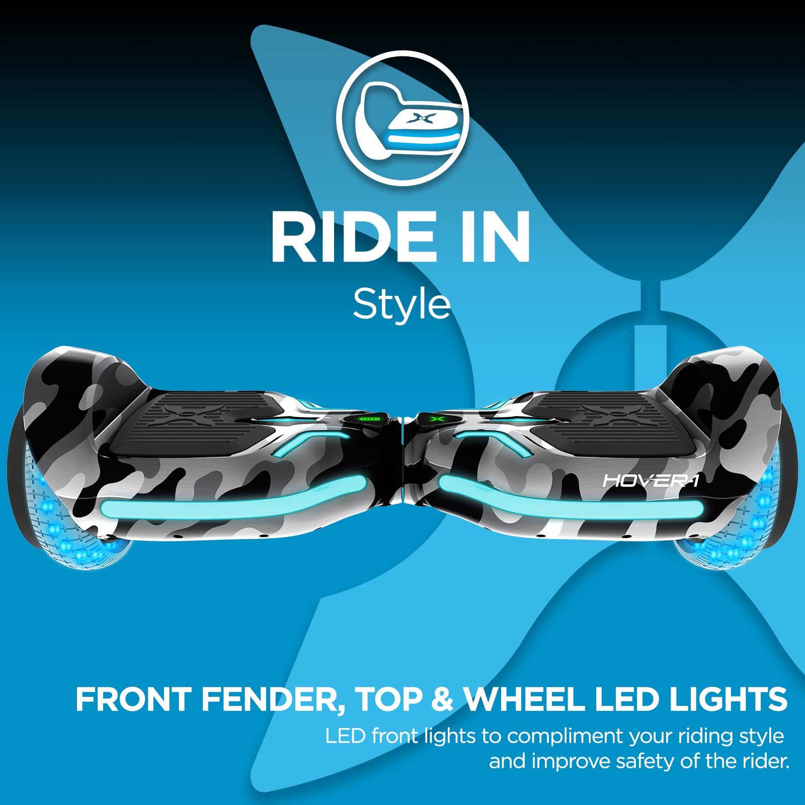 Hover-1 H1-100 Self-Balancing Electric Scooter with Infinity LED Wheel Lights - Perfect for Commuting, Campus Travel & Outdoor Fun