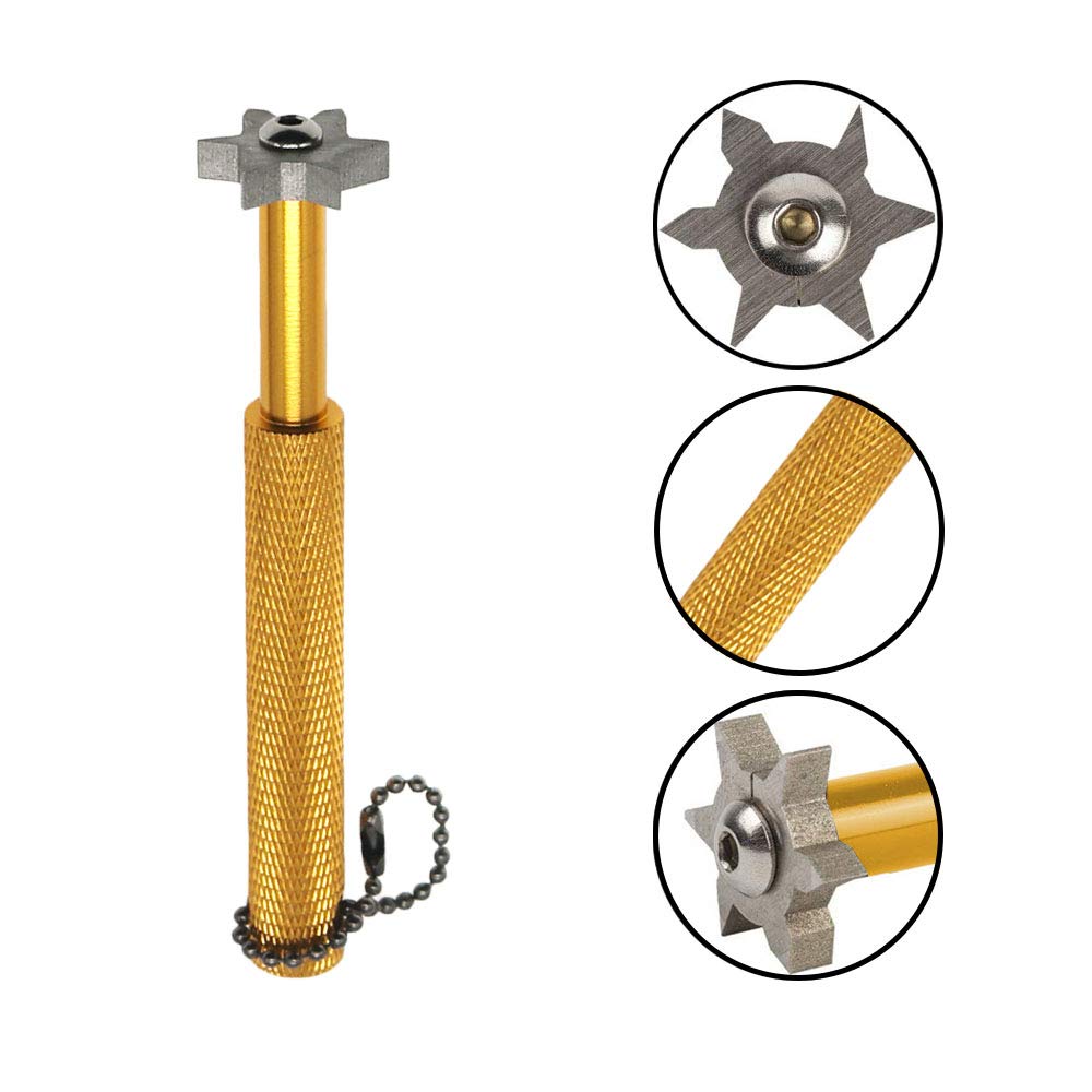Premium Golf Groove Sharpener Tool with 6 Replaceable Cutters - Perfect for Iron Sets & Wedge Clubs | Restore Club Face Grip for Better Shots on Fairway, Rough & Bunker Play