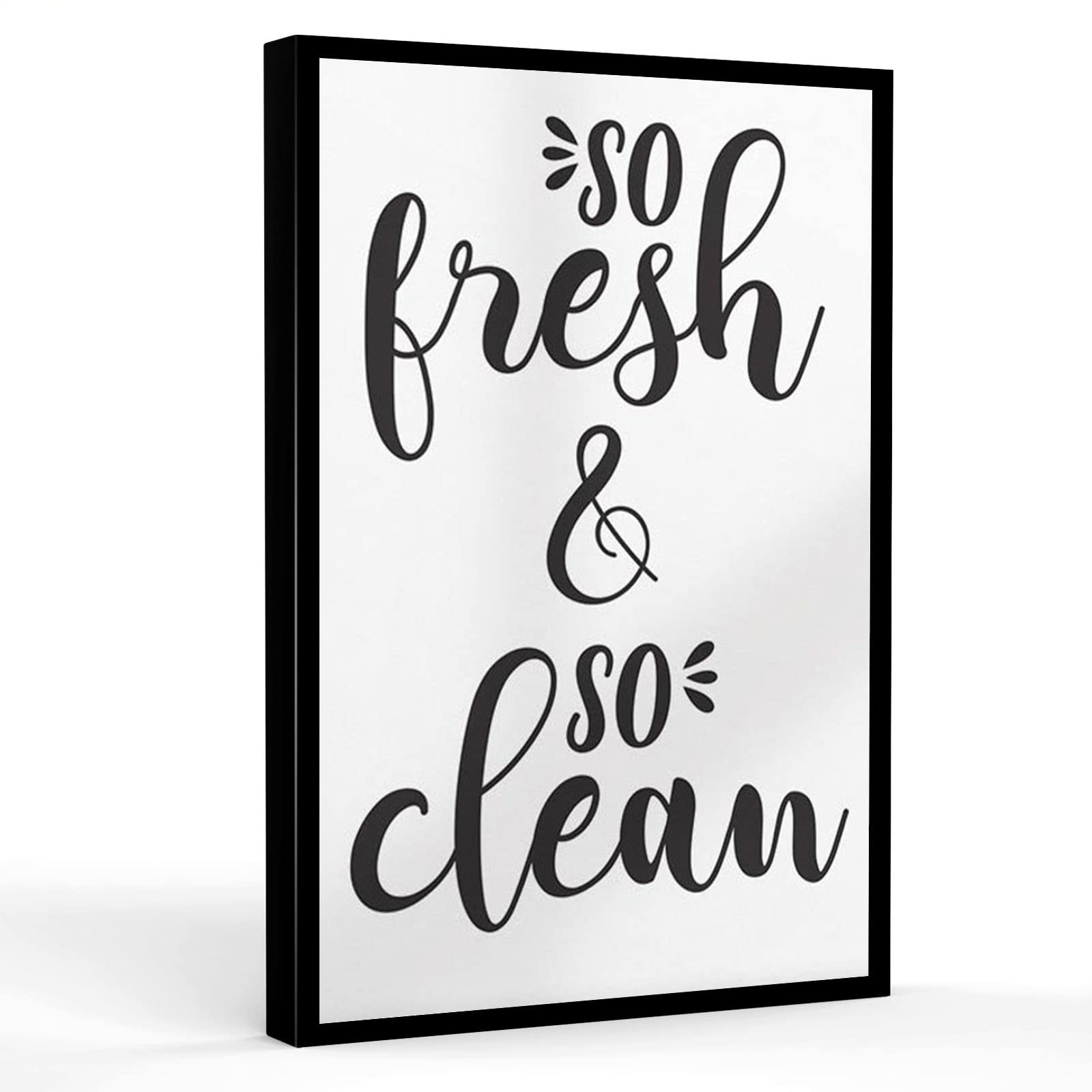 Fresh & Clean Motivational Quote Wall Art - 12x16 Inch UNFRAMED Canvas Print for Bathroom, Bedroom, Teen Girls Room & Office Decor - Perfect for Home, Dorm & Gift Giving
