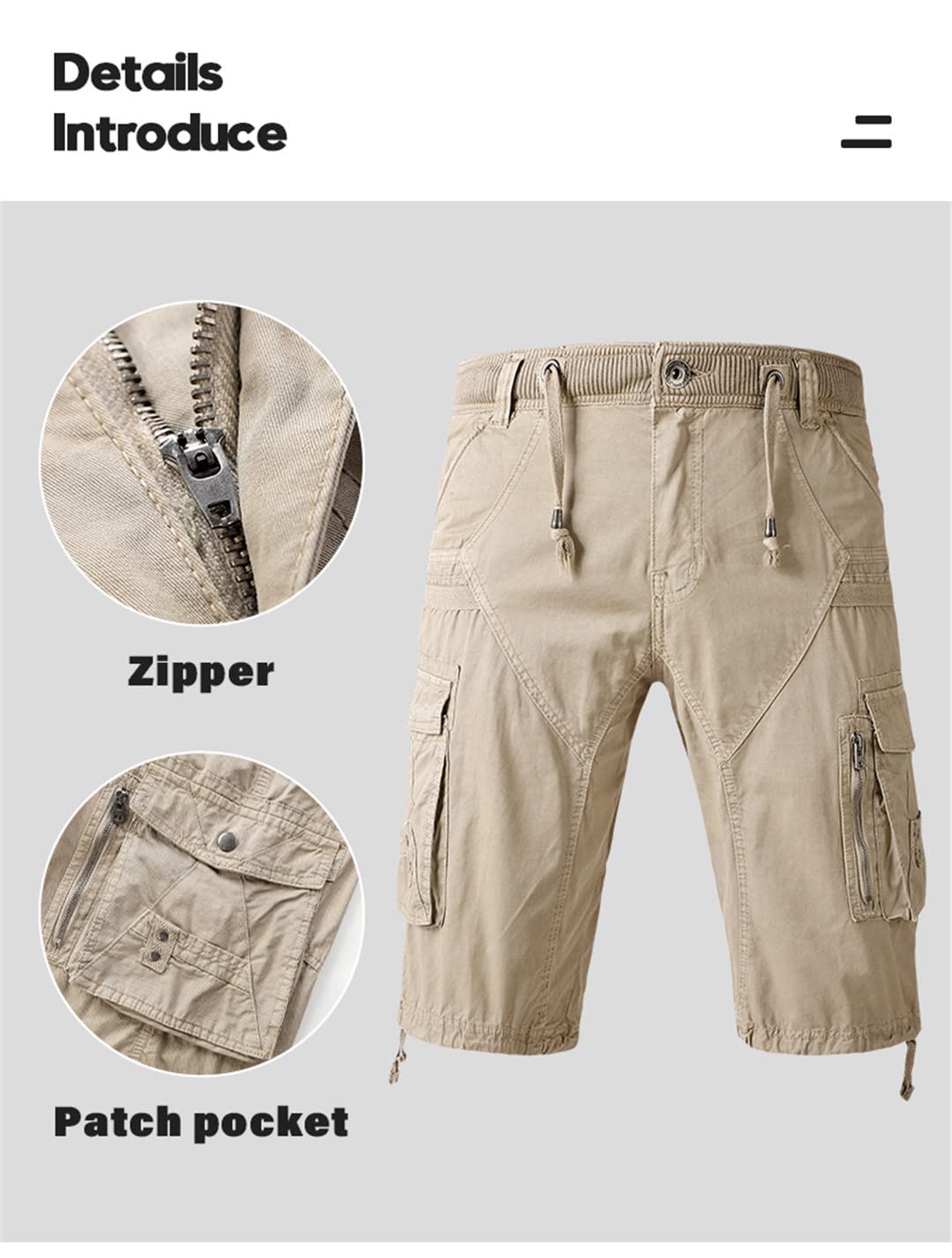 Men's Summer Cotton Cargo Shorts - Casual Loose Fit Outdoor Jogger Pants with Pockets | Military Tactical Shorts for Hiking, Camping & Streetwear Fashion