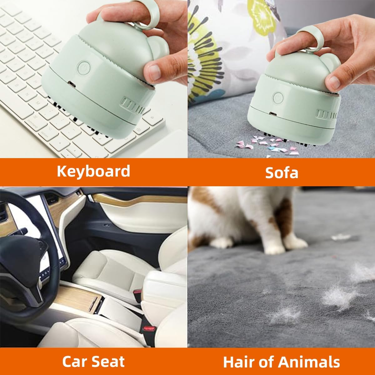 Zmol Mini USB Vacuum Cleaner for Keyboard & Office Desk - Portable Dust Cleaner with Brush & Bear Grip for Easy Cleaning
