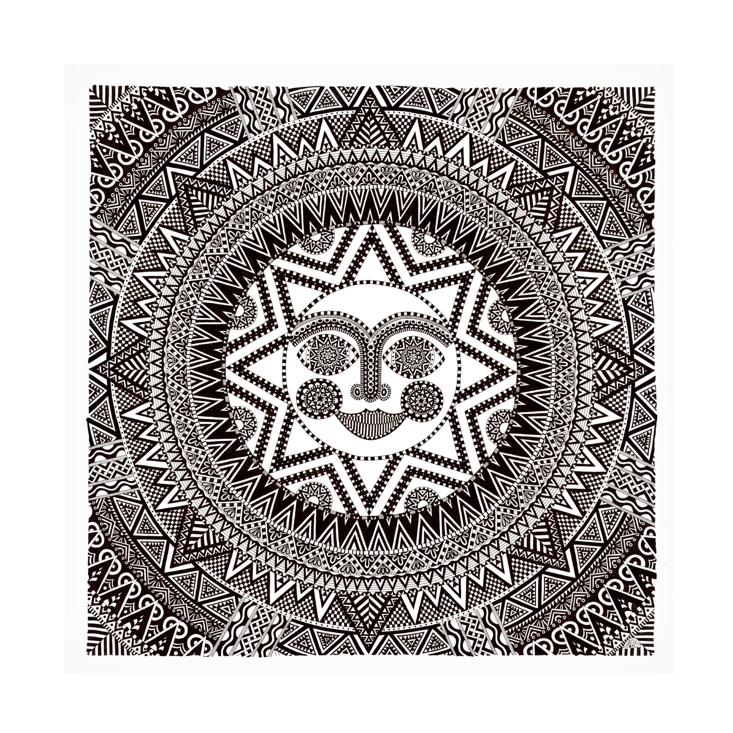 Siobhan 'Sun' Canvas Art Print - 35x35 Inch Modern Wall Decor for Living Room, Bedroom & Office - Trademark Fine Art Collection